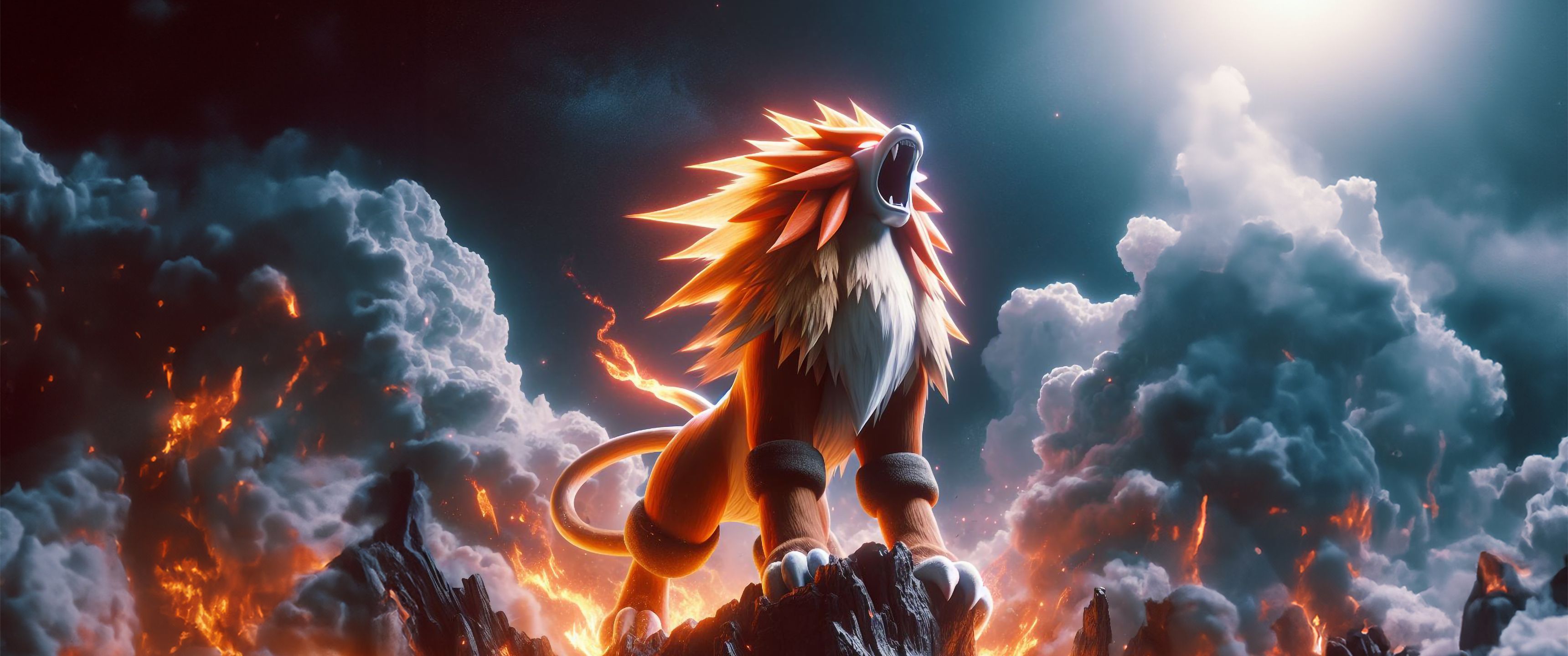 3440x1440 Entei Pokemon Master Of Fire UltraWide Quad HD 1440P , HD 4k Wallpaper, Image, Background, Photos and Picture