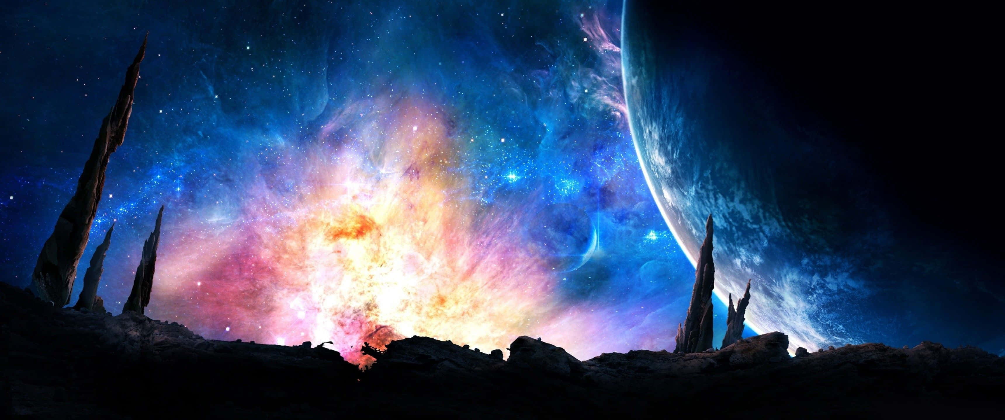3440x1440 Download Best 3440x1440 HD Flashy Cosmos Wallpaper