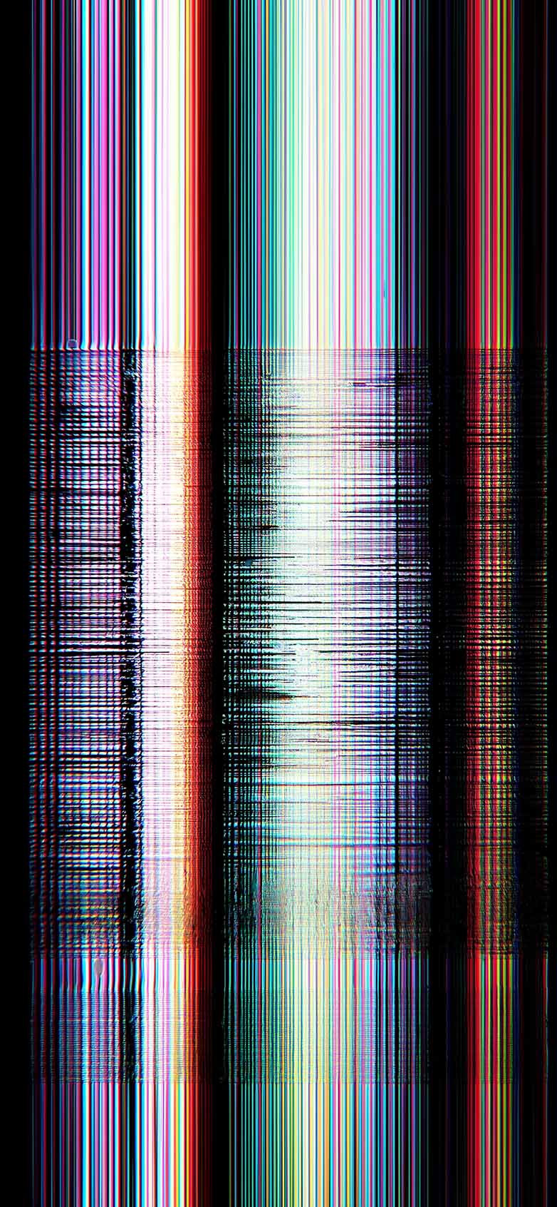 782x1692 VHS Glitch Rainbow Scanlines Black Phone Wallpaper iPhone HD