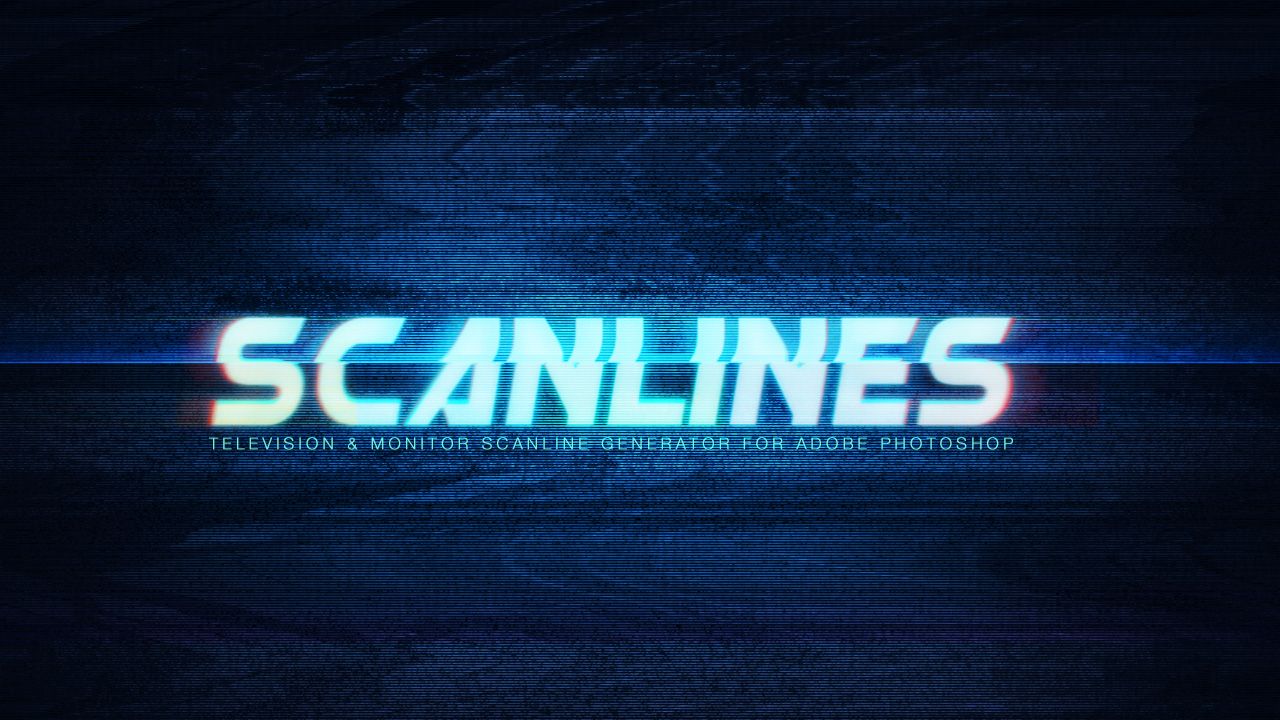 1280x720 Scanlines & Monitor Scanline Photohop Plugin