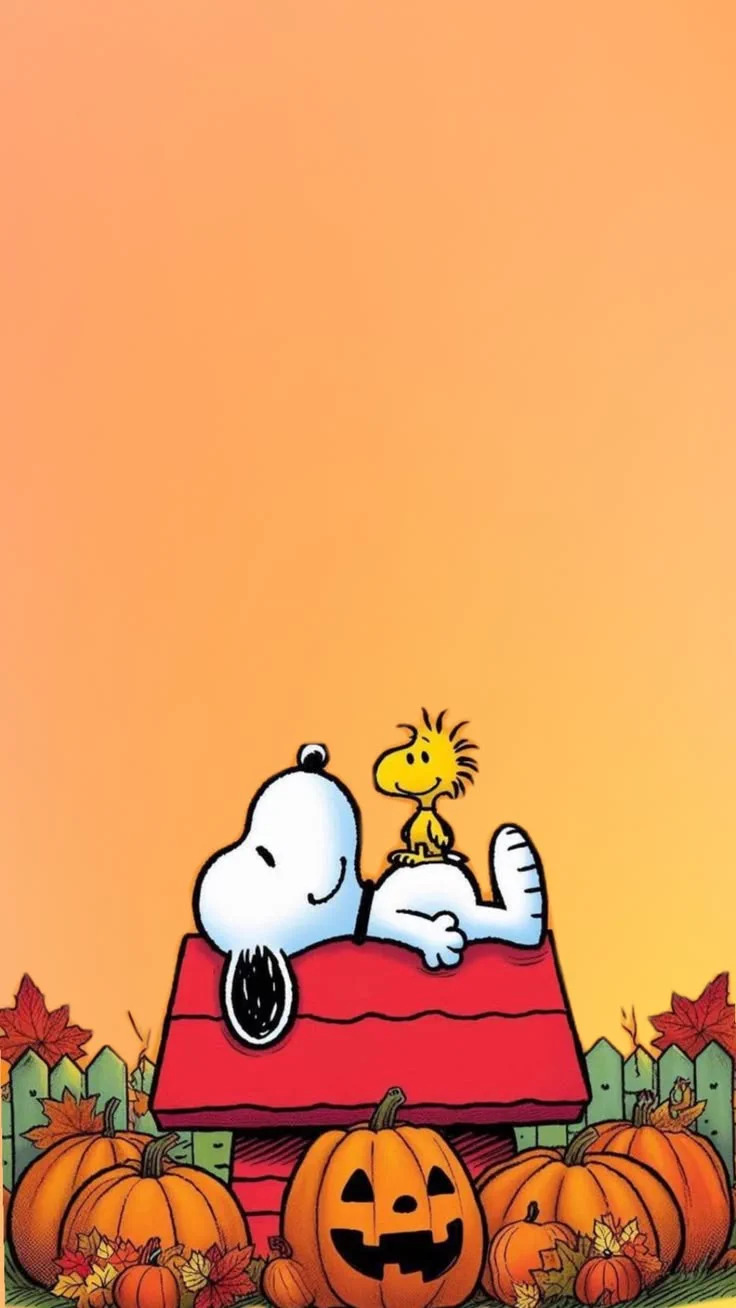 736x1308 Snoopy Wallpaper on X: Pumpkin Doghouse Nap with Snoopy / X