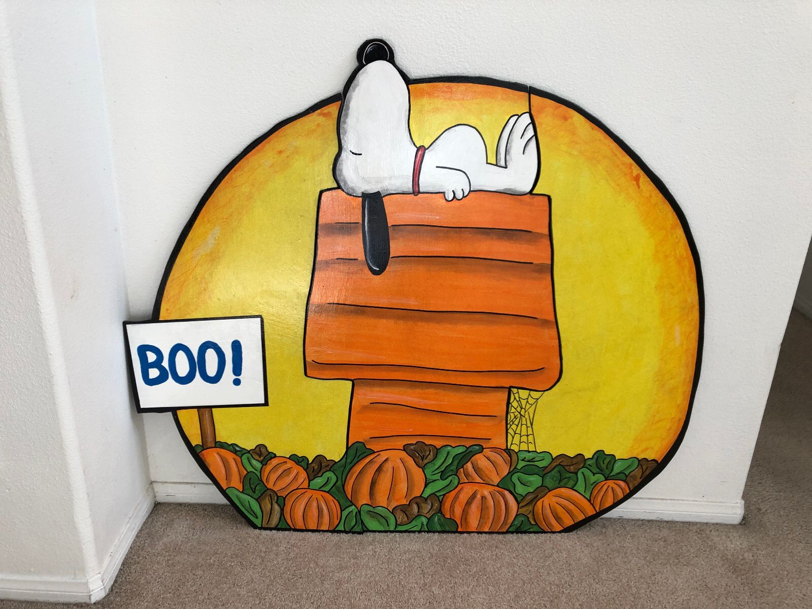 1600x1200 SNOOPY on DOGHOUSE PEANUTS Great Pumpkin HALLOWEEN LAWN ART YARD DECOR