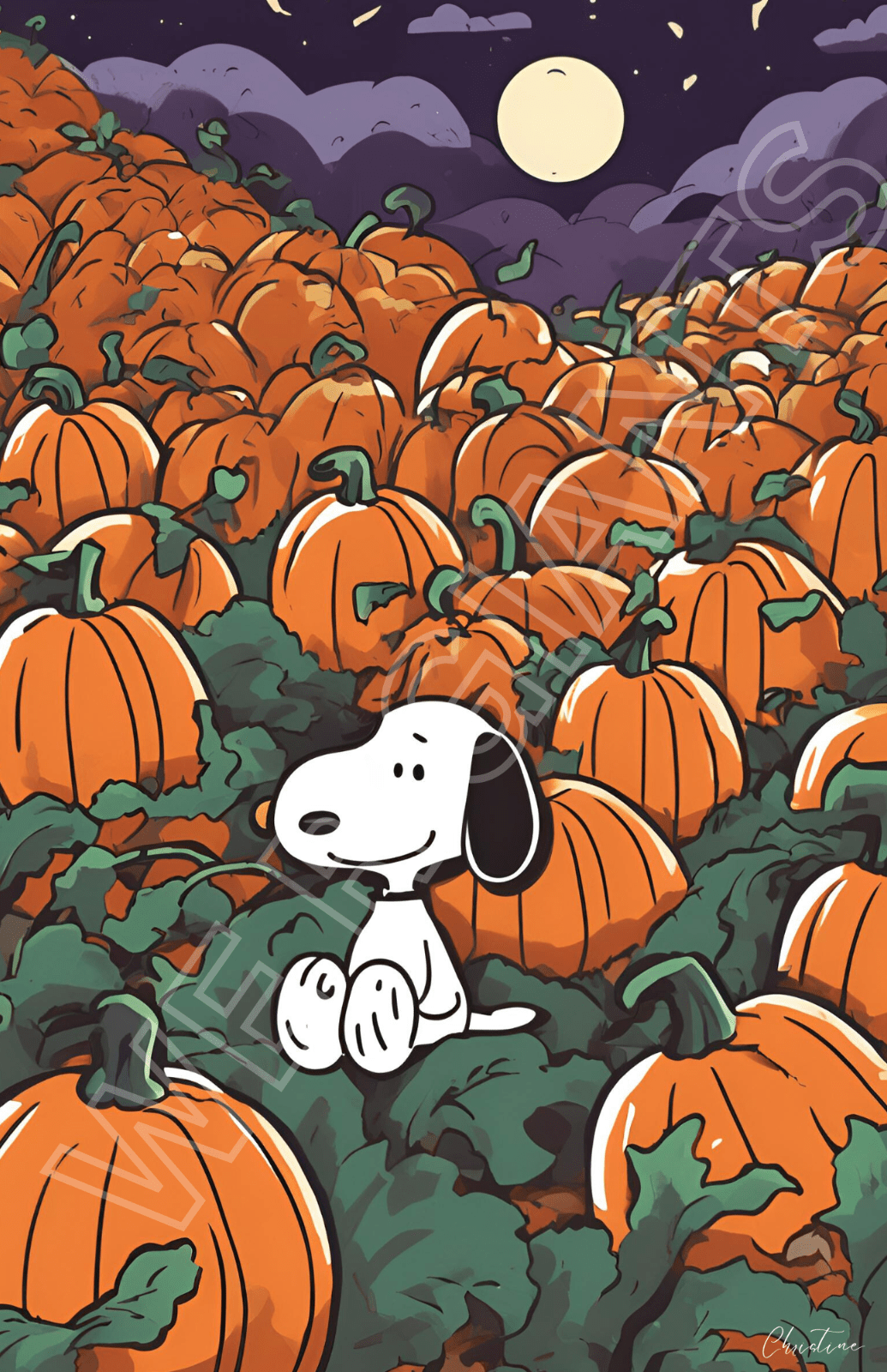 1035x1600 Snoopy Halloween 11x 17 Art Print #charliebrown #pumpkin #fall #snoopy