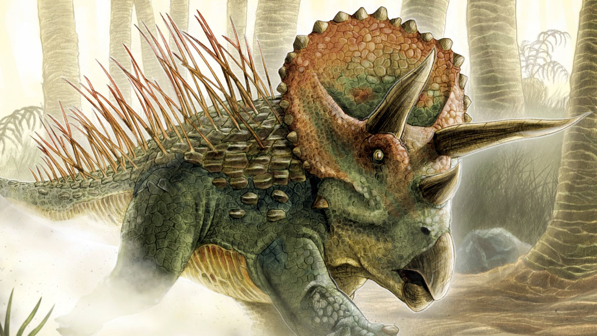 1920x1080 2D Styracosaurus Dinosaur Creature Illustration Agent Website