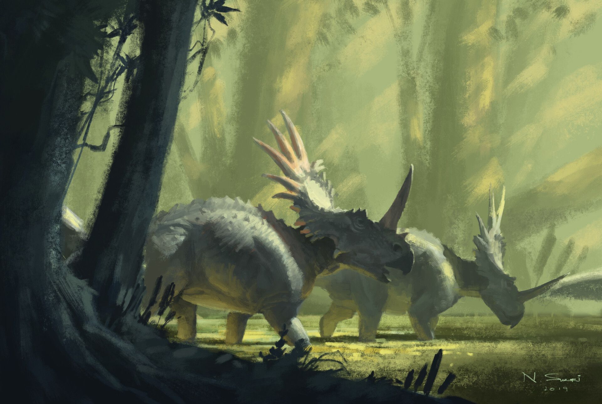 1920x1289 Herd of Styracosaurus