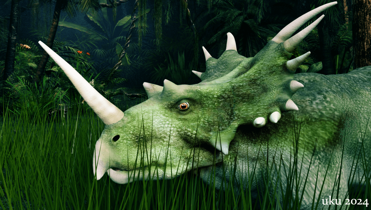 1540x870 Styracosaurus 3D Render, Digital Art