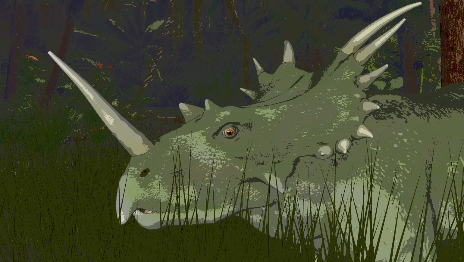 1540x870 Styracosaurus 3D Render, Digital Art
