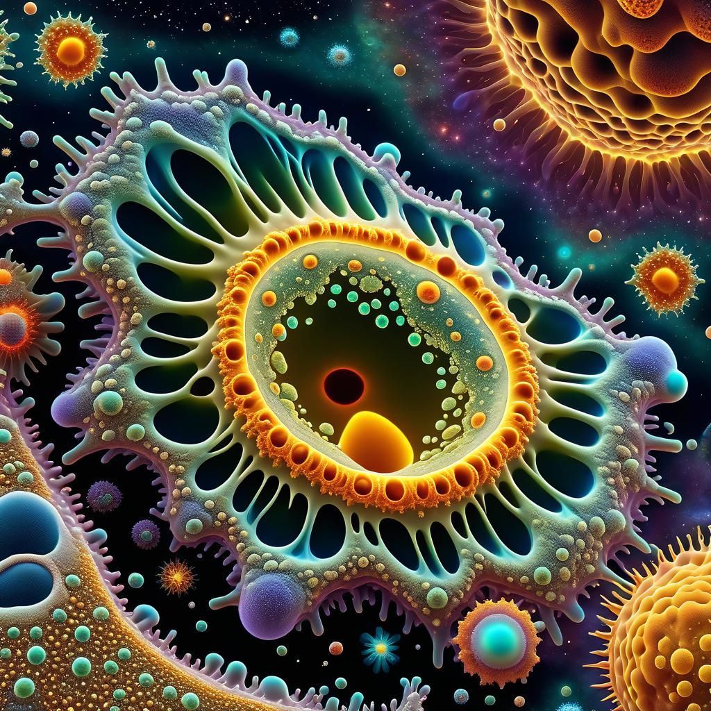 1024x1024 Amoeba Amoeba with Psychedelic Space Backgroun