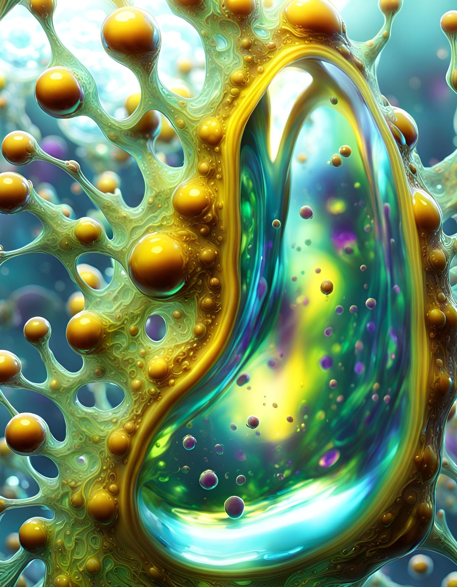 1600x2057 Realistic depiction of amoeba (C. carolinensis)