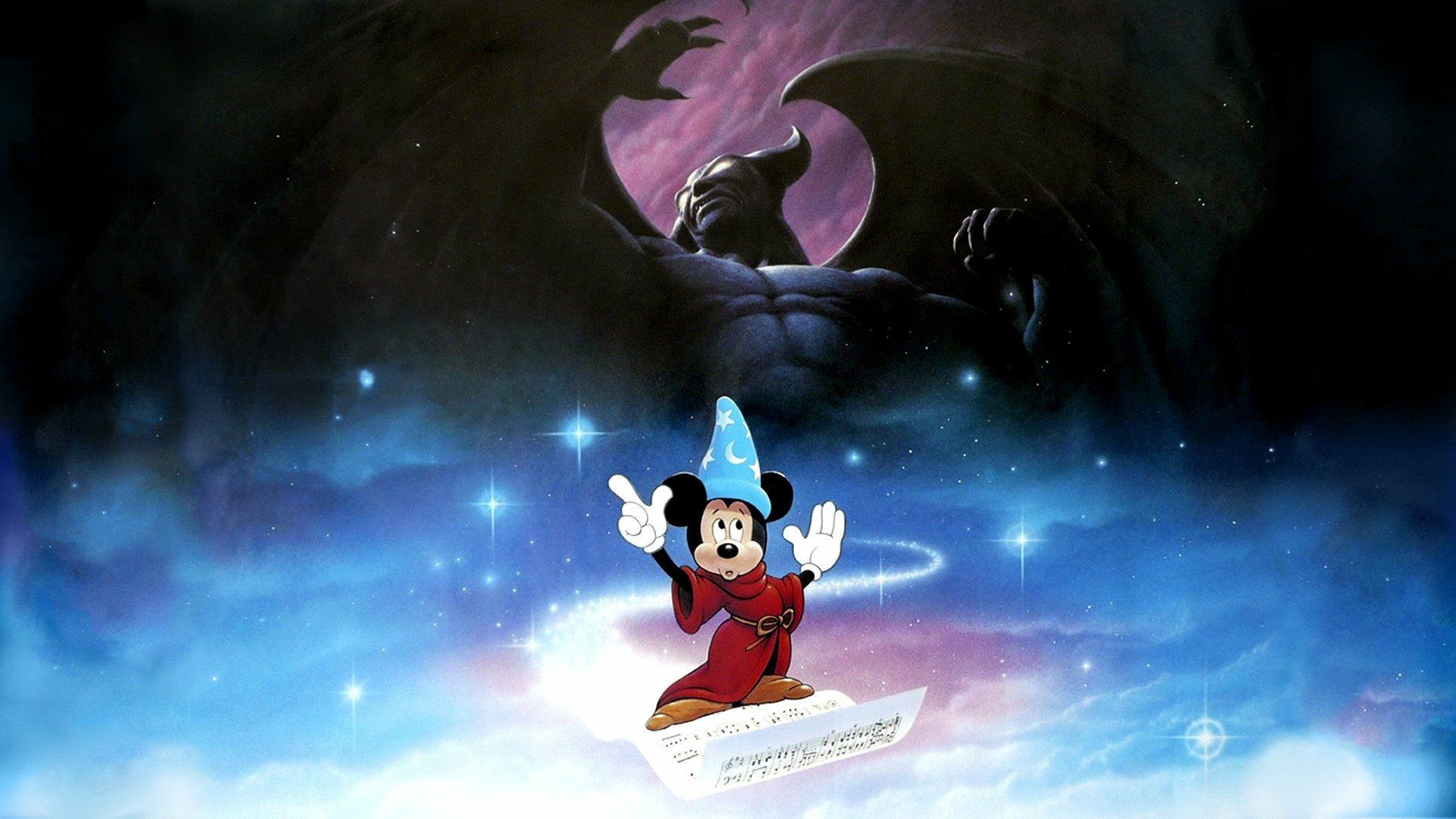 1920x1080 Desktop wallpaper: Fantasia, Mickey Mouse, Movie 4K free download for PC. 806937