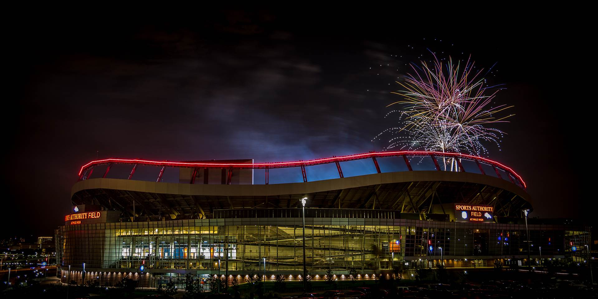 1920x960 Fireworks at Mile High Stadium. Fireworks. Scott Smith Photography