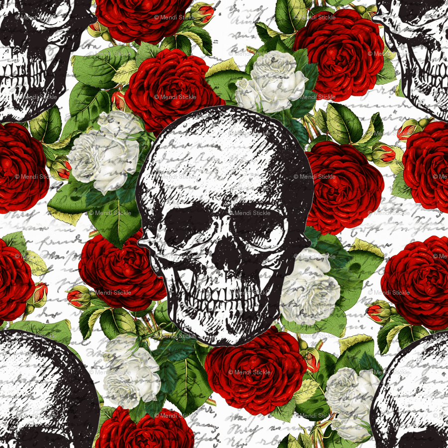 900x900 Skulls and Rose Wallpaper Frames .