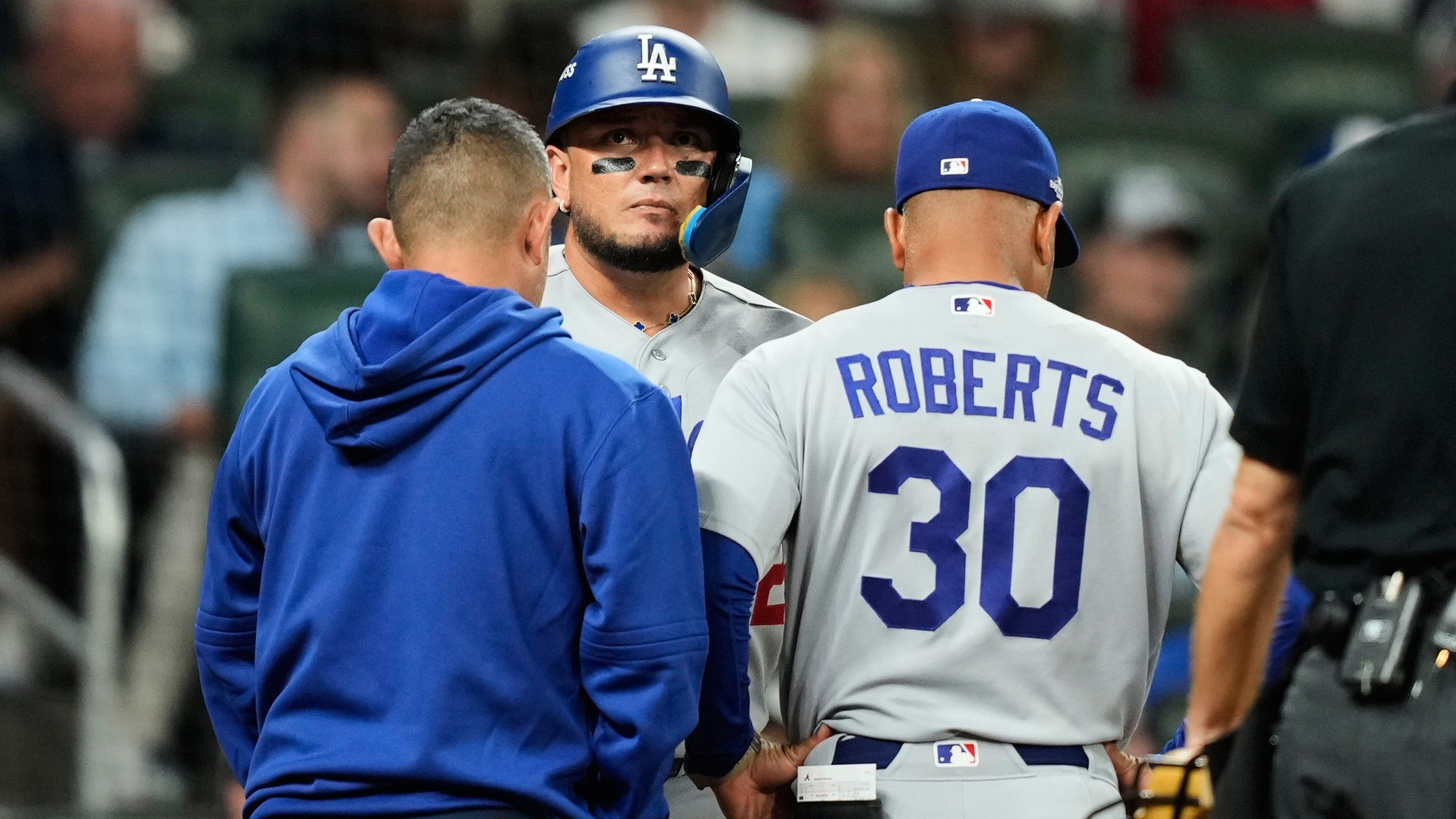 2560x1440 Dodgers hold out Miguel Rojas due to sore back. Ronald Acuña Jr. is starting in RF for Braves. KRQE News 13