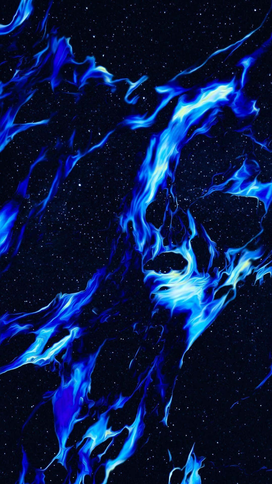 1080x1920 Download Dark Blue Ethereal Flames Aesthetic Wallpaper