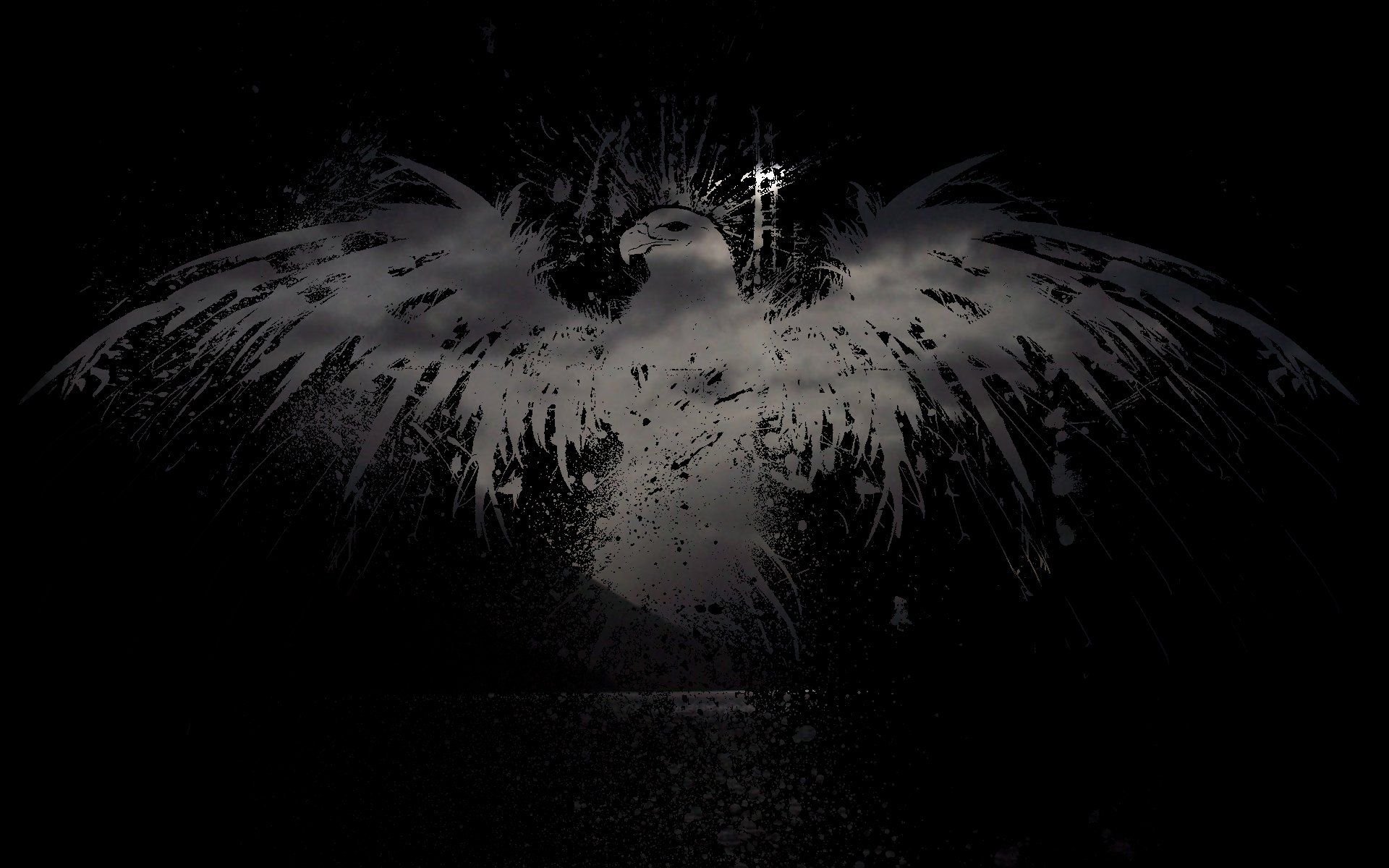 1920x1200 Dark Artistic HD Wallpaper: Ethereal Wings in Shadowx1200