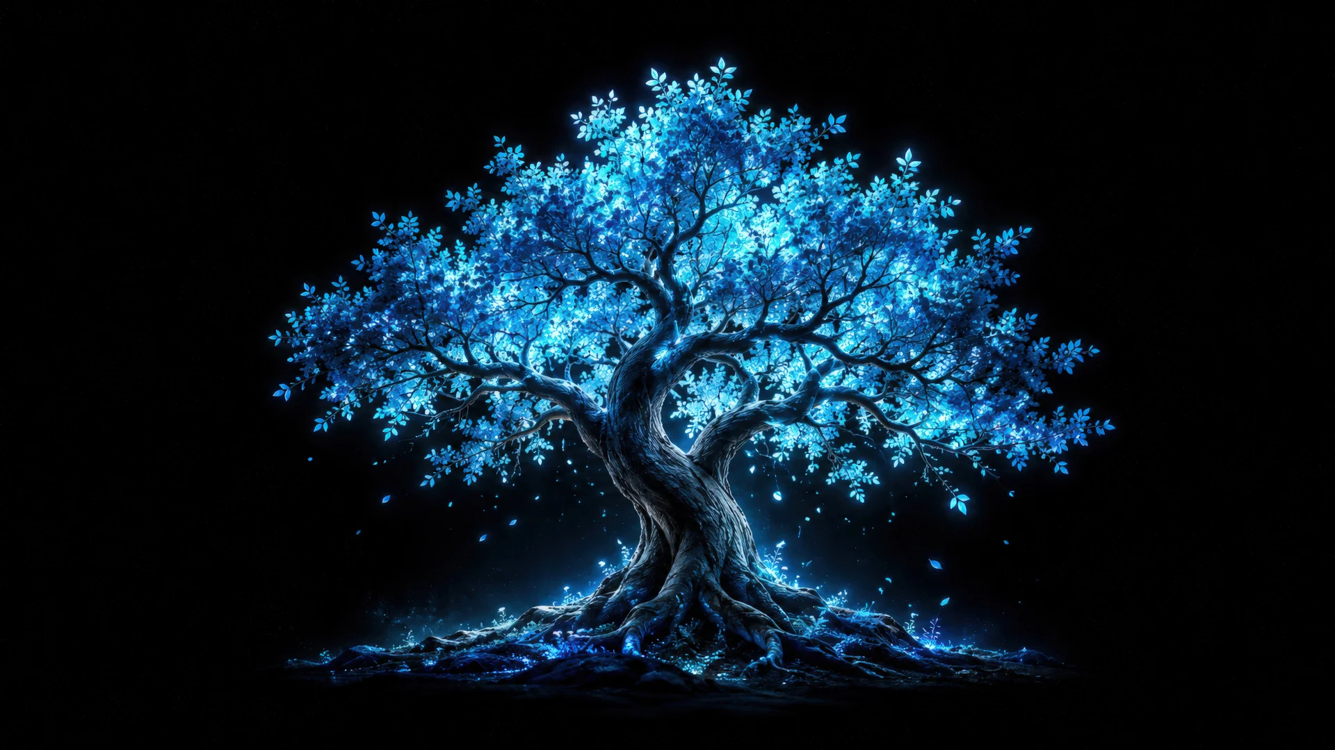 1920x1080 Ethereal Blue Tree of Light by Gregor Klevže