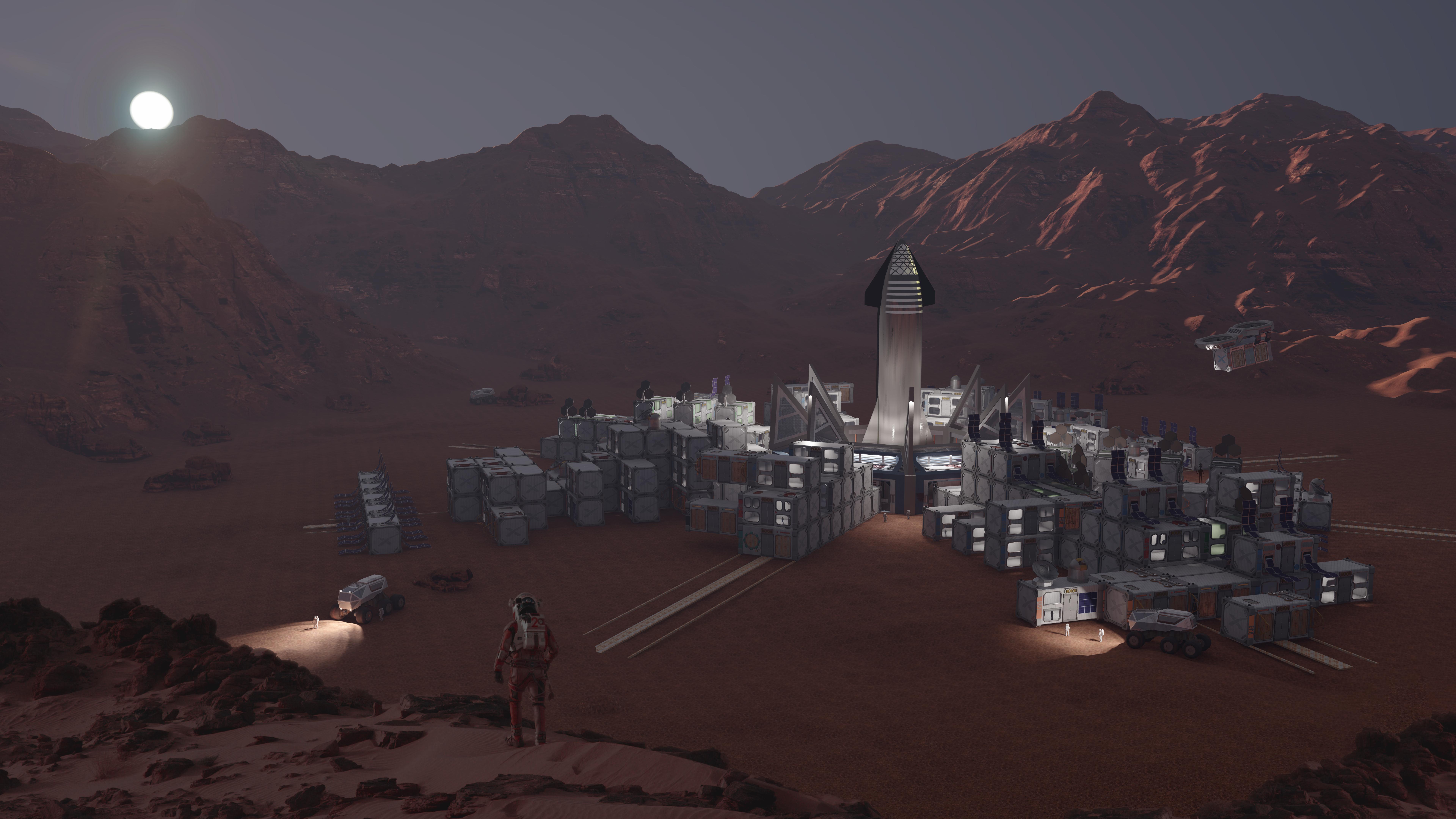 7680x4320 Starship on MARS! I made a few renderings of Starship for a university project