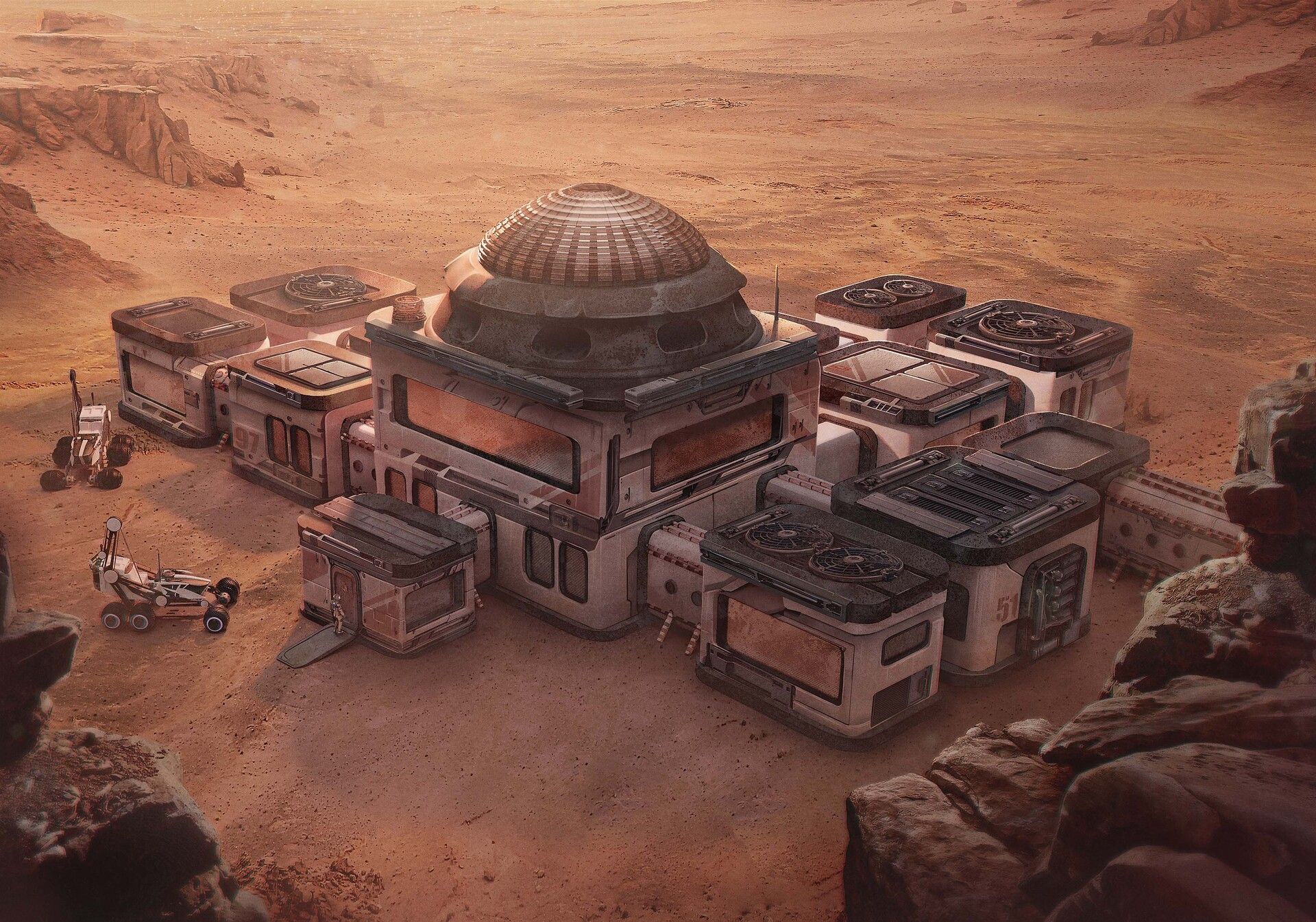 1920x1345 Space base on mars