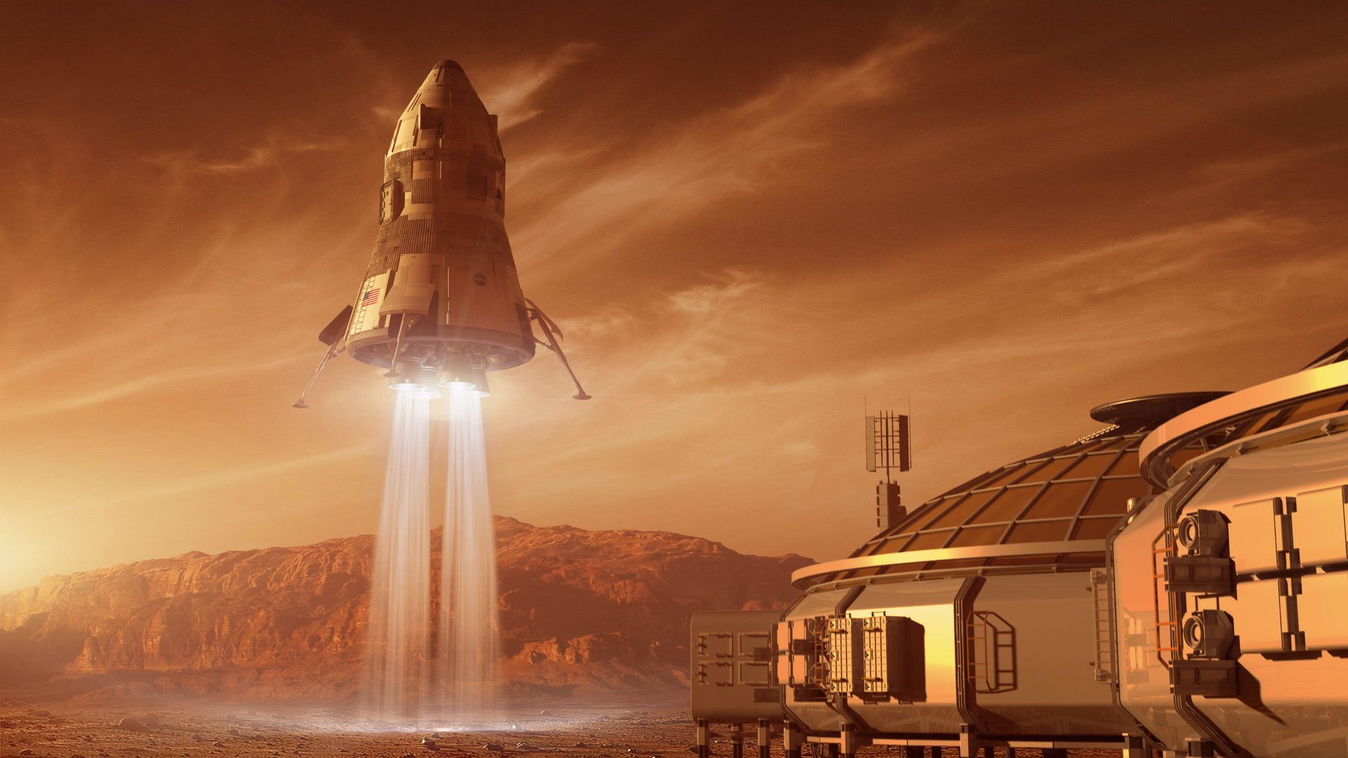 1920x1080 human Mars: Mars Base