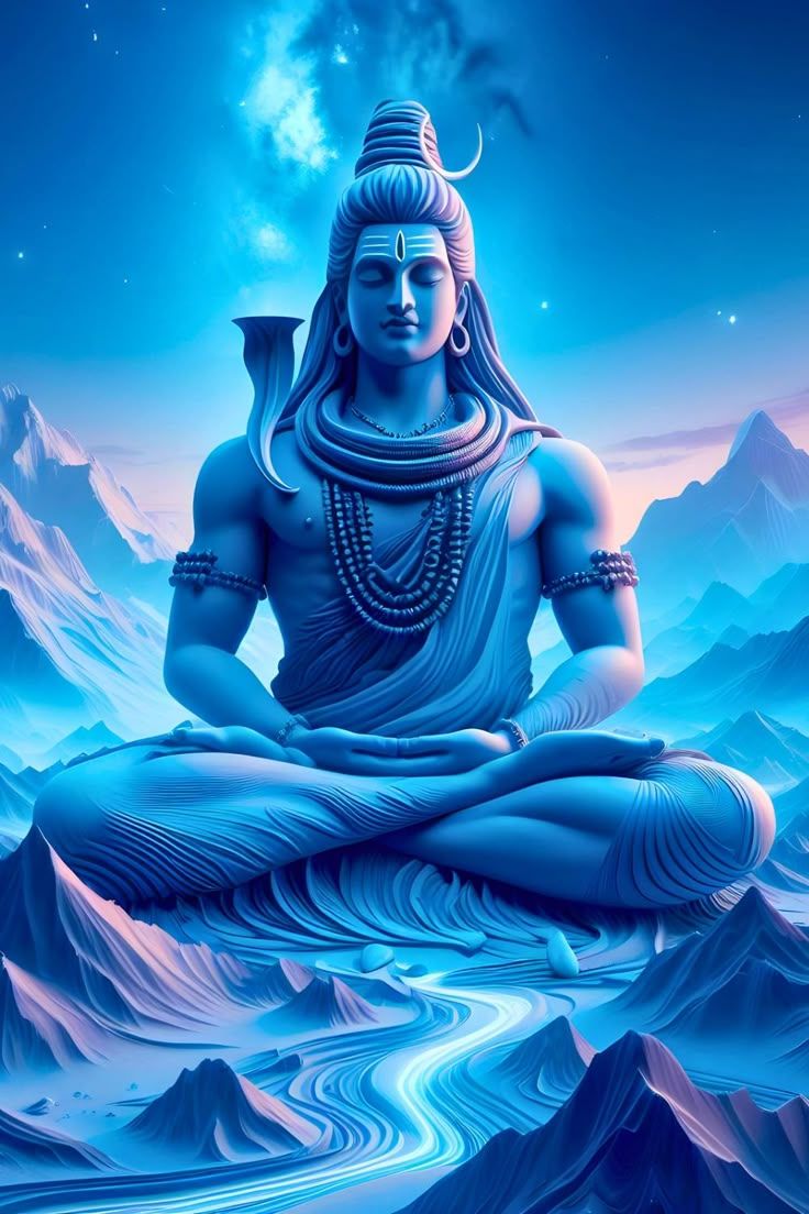 736x1104 Lord Shiva in Meditation