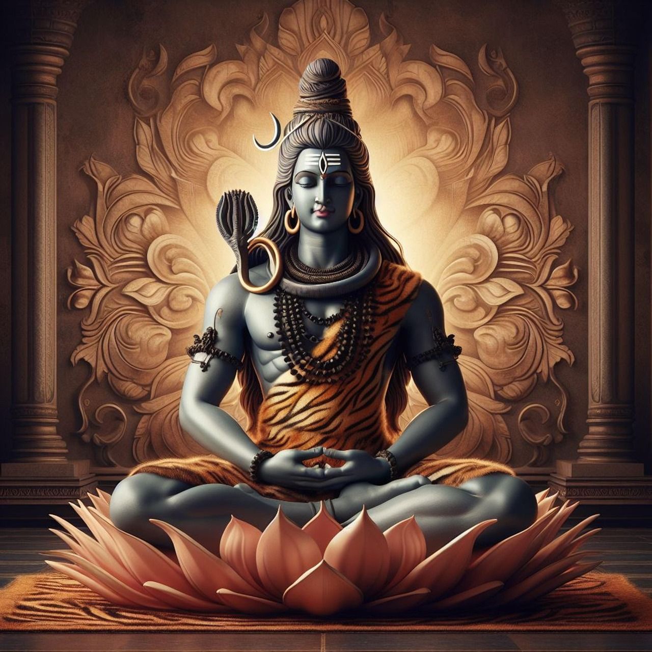 1280x1280 Download Yoga Meditation Mahadev. Royalty Free Stock Illustration Image