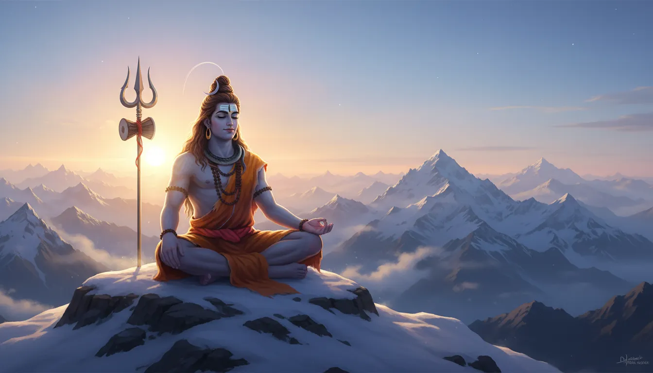 1344x768 Lord Shiva Meditating in the Mountains: 10 Divine Wallpaper Ideas