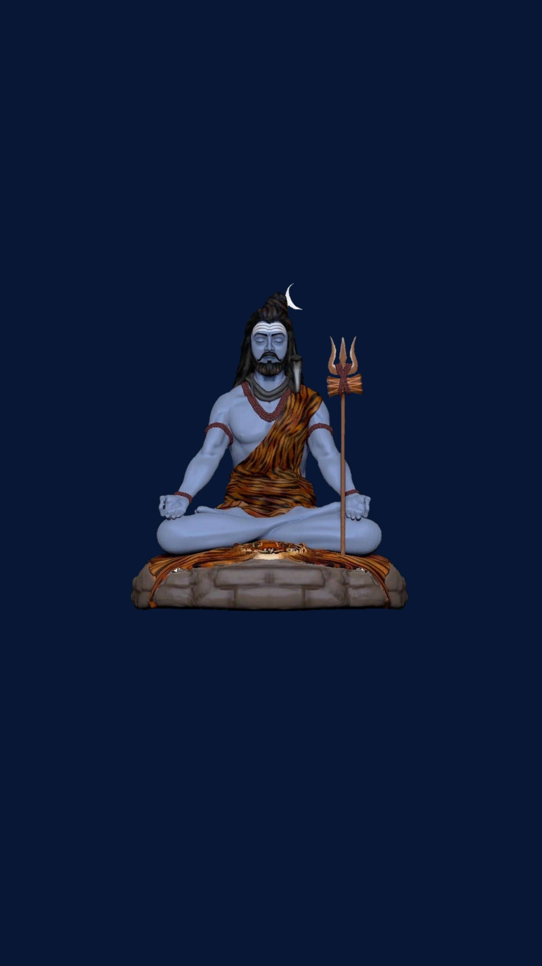 1832x3264 Download Dark Mahadev Meditating HD Wallpaper