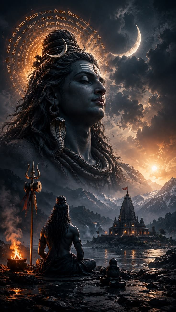 736x1307 Mahadev 4K Wallpaper. Lord Shiva Meditation HD Mobile Wallpaper