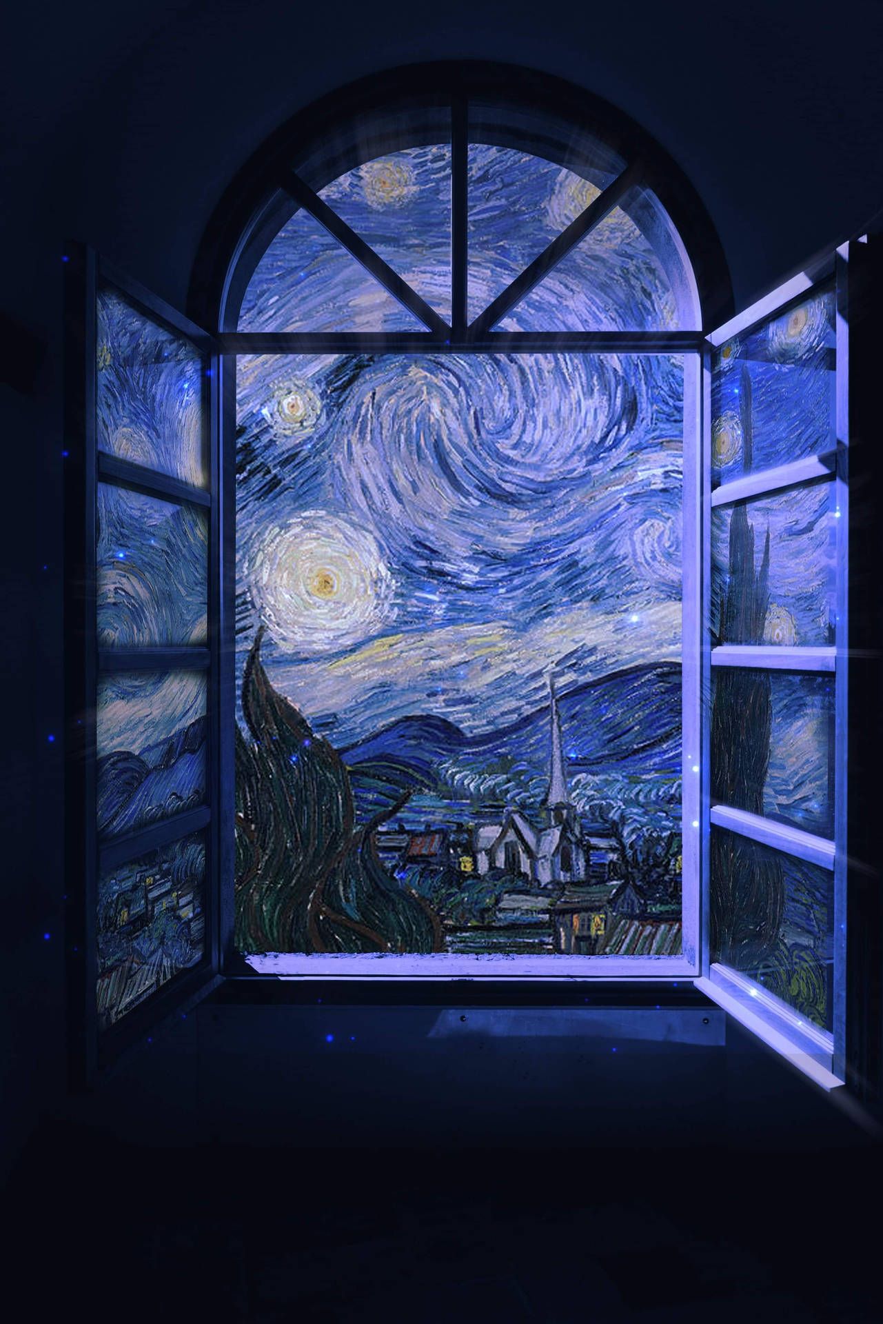 1281x1920 Notte stellata di Van Gogh Sfondi