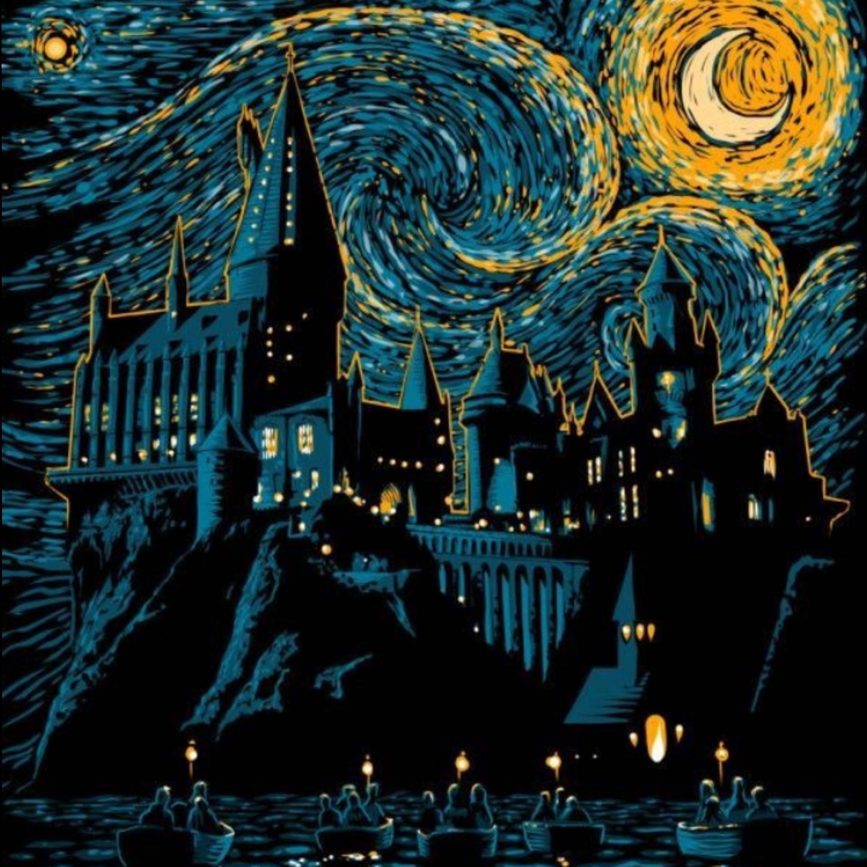 2896x2896 Scarica Notte stellata Harry Potter Hogwarts iPhone Sfondi