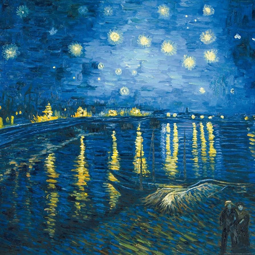 894x894 1art1 Vincent Van Gogh Poster Notte Stellata sul Rodano, 1888 Stampa d'Arte 100x100 cm : Amazon.it: Casa e cucina