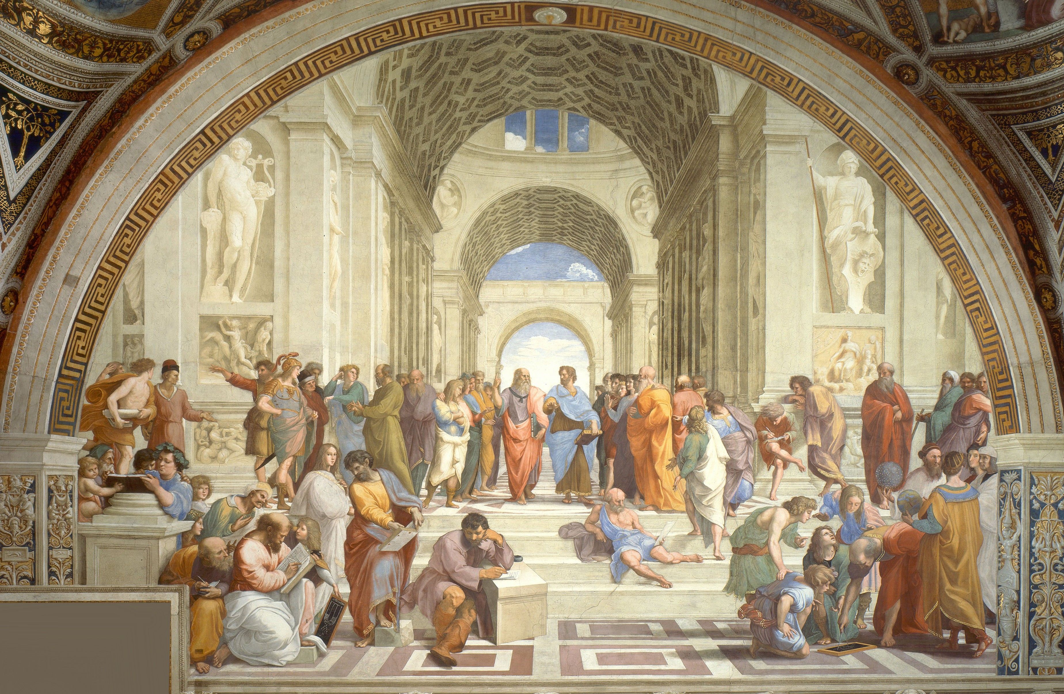 3697x2414 Phone wallpaper: The School Of Athens, Socrates, Greece, Painting, Artistic 159863