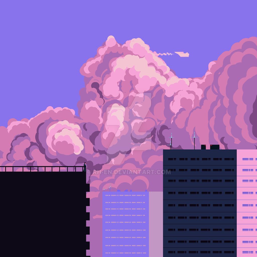 1024x1024 Pixel Art Wallpaper Pink Clouds's Ko Fi Shop