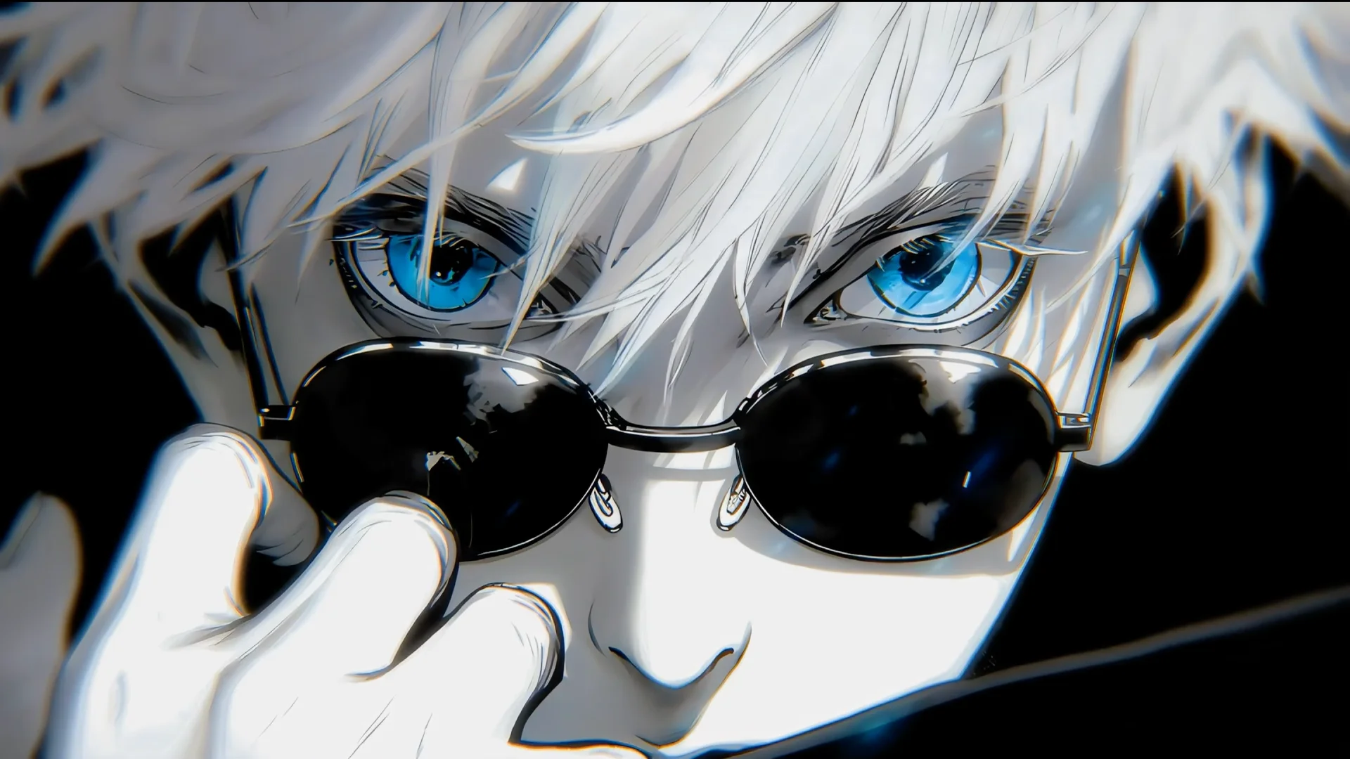 1920x1080 Gojo Lowering His Sunglasses Live Wallpaper