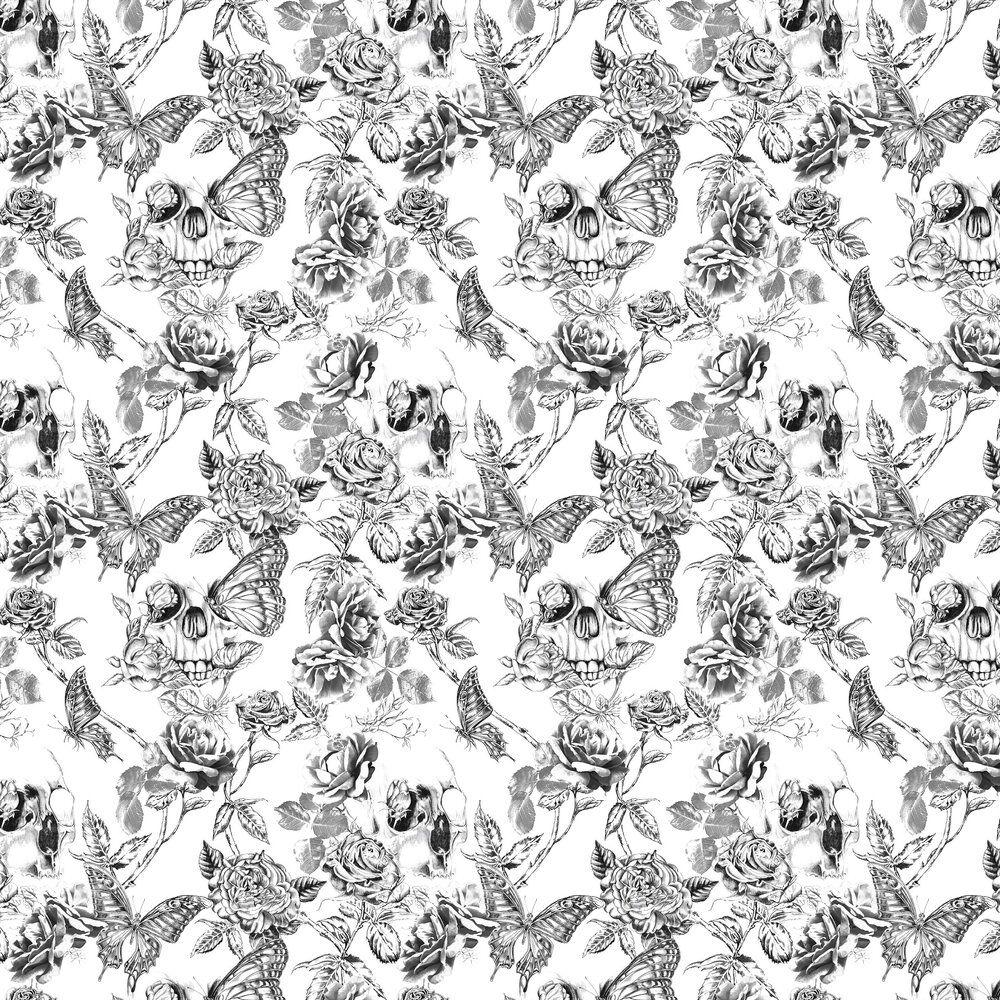 1000x1000 Skull Roses by Graham & Brown / White : Wallpaper Direct