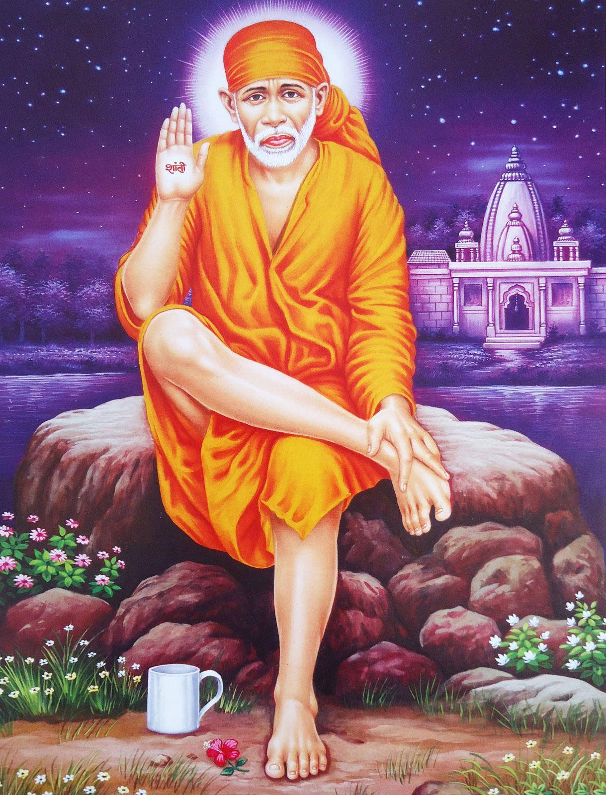 1219x1600 Download Indian Spiritual Master Sai Baba Phone Wallpaper
