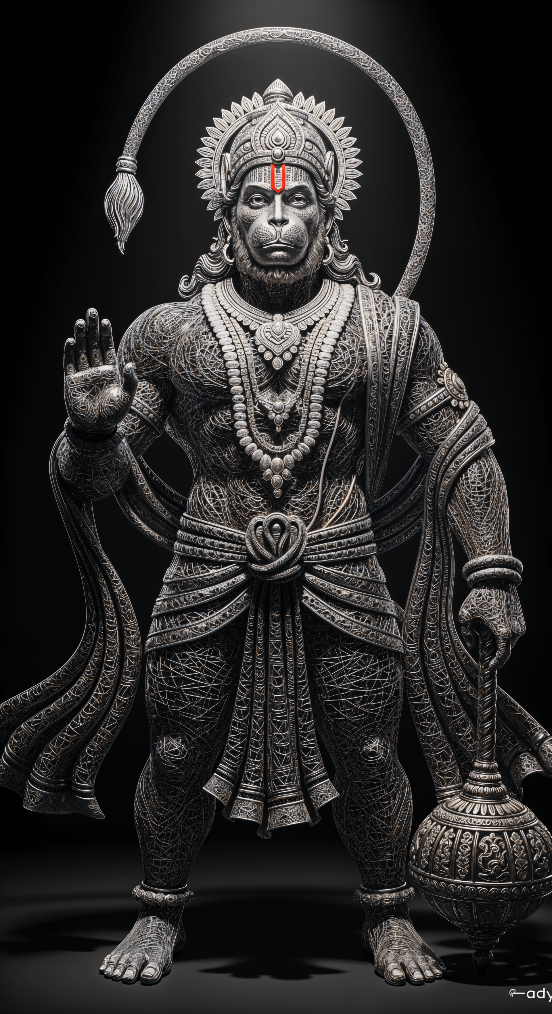 1920x3529 Lord Hanuman Divine Phone Wallpaper