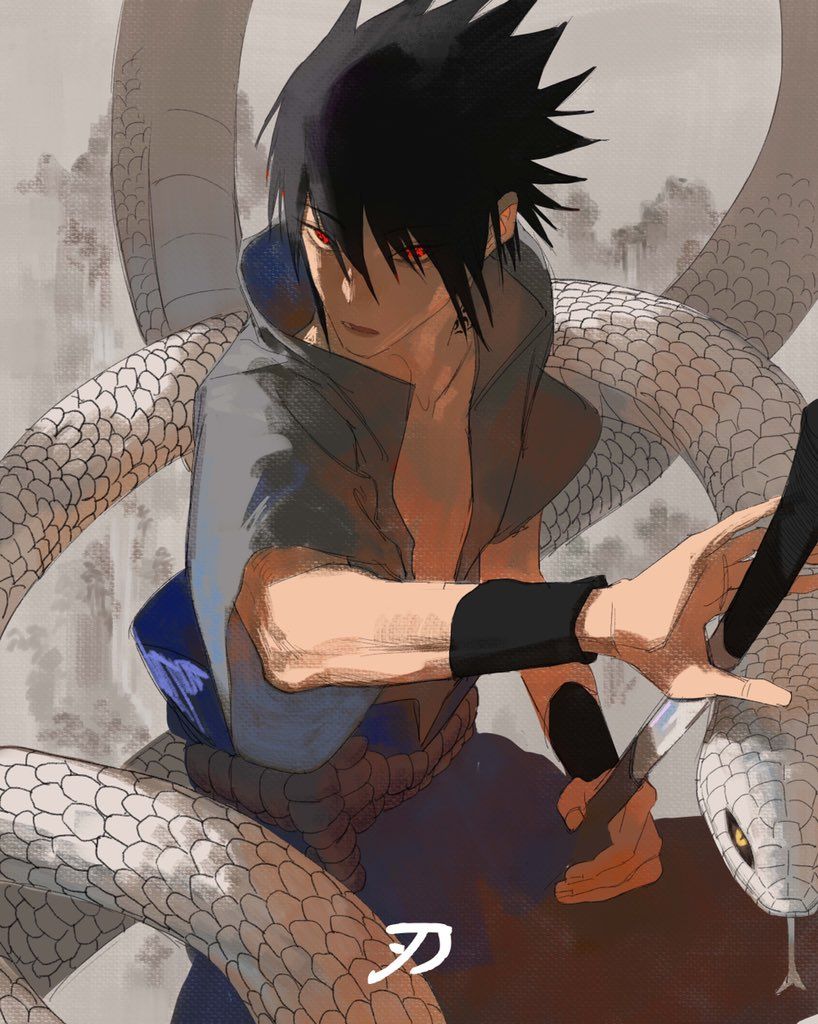 818x1024 Uchiha Sasuke, Snake. Anime Image Board