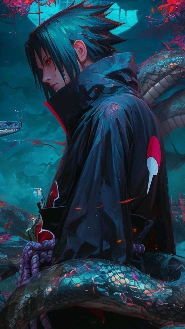 736x1308 Sasuke with snake. Sasuke uchiha cool wallpaper, HD naruto wallpaper, Ultimate naruto