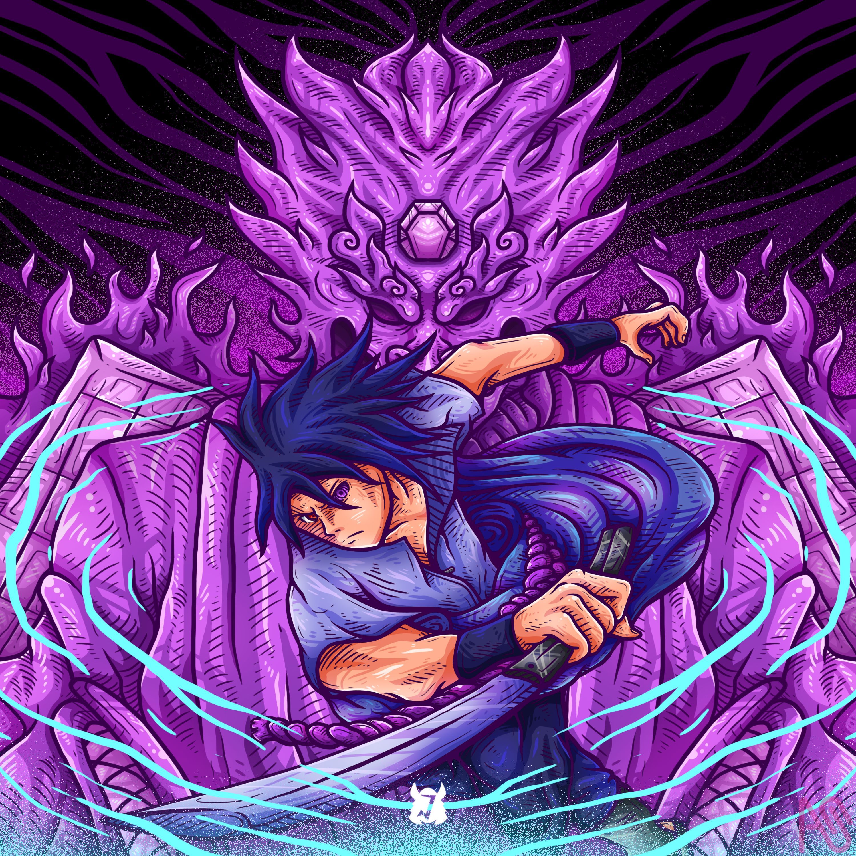3000x3000 Uchiha Sasuke zrnine ART street