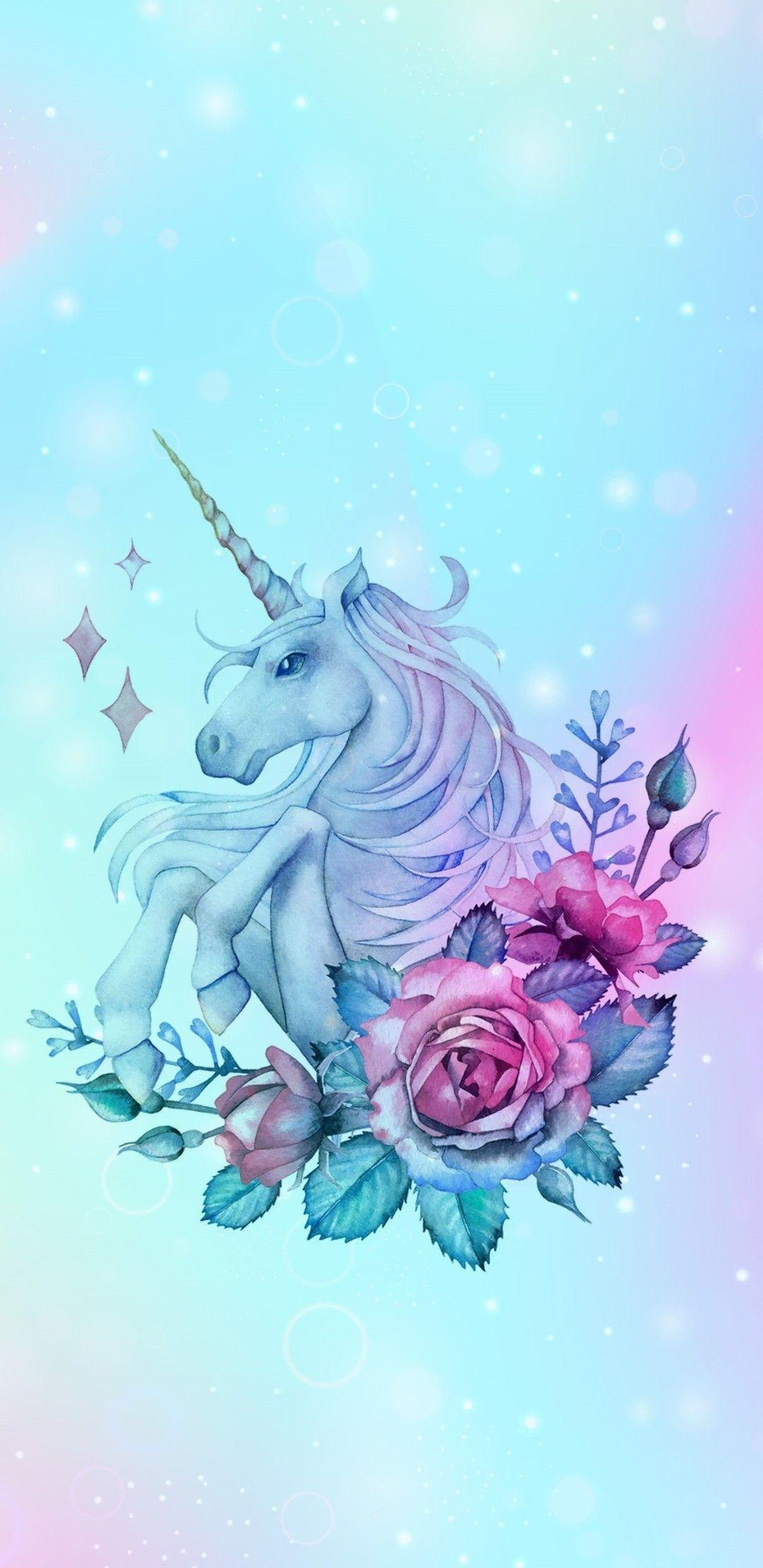 1080x2220 Blue Wallpaper Unicorn