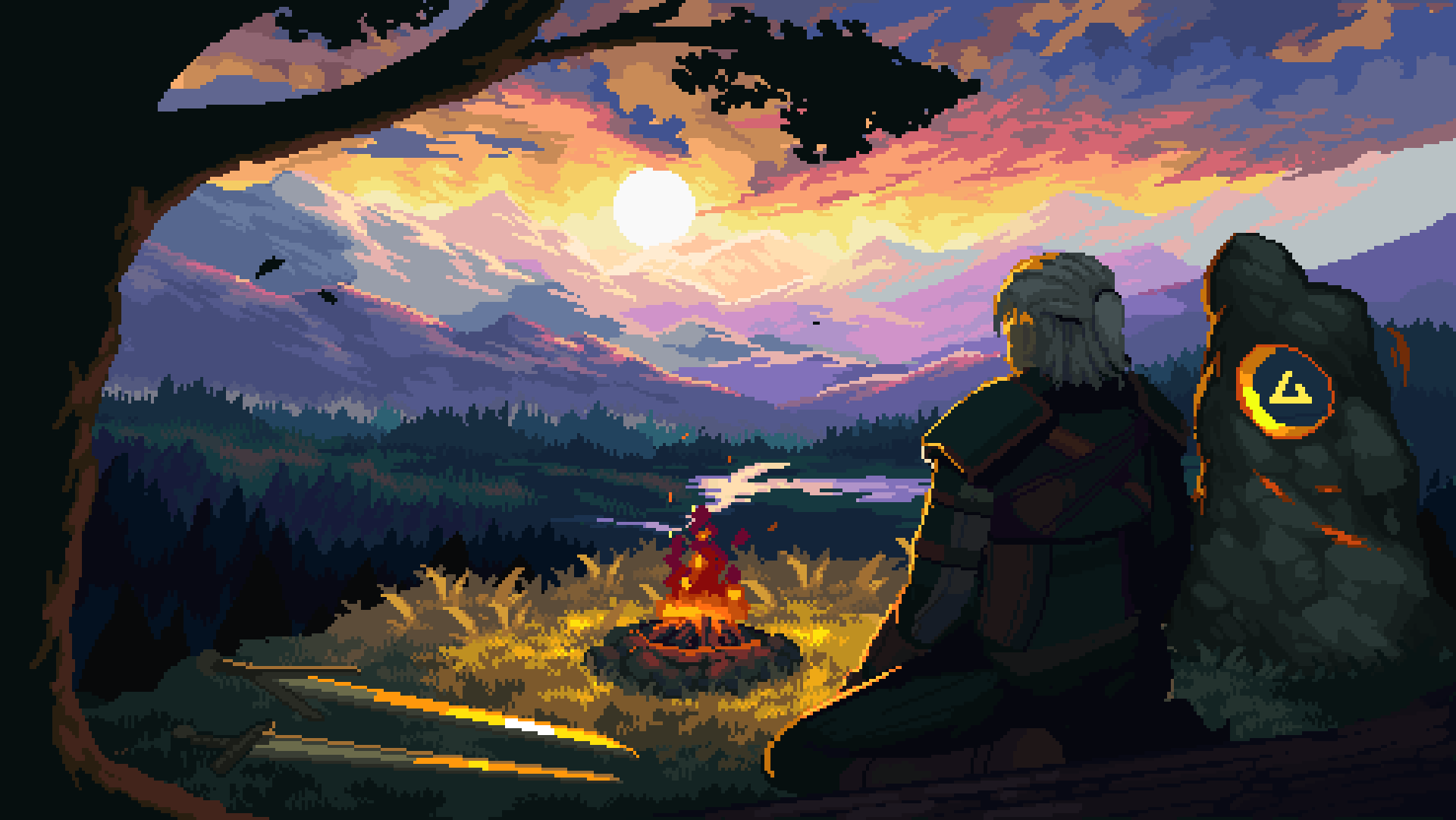 1920x1081 Just thought I'd share this awesome pixel art animation DHGZ design made for my Lofi Witcher album