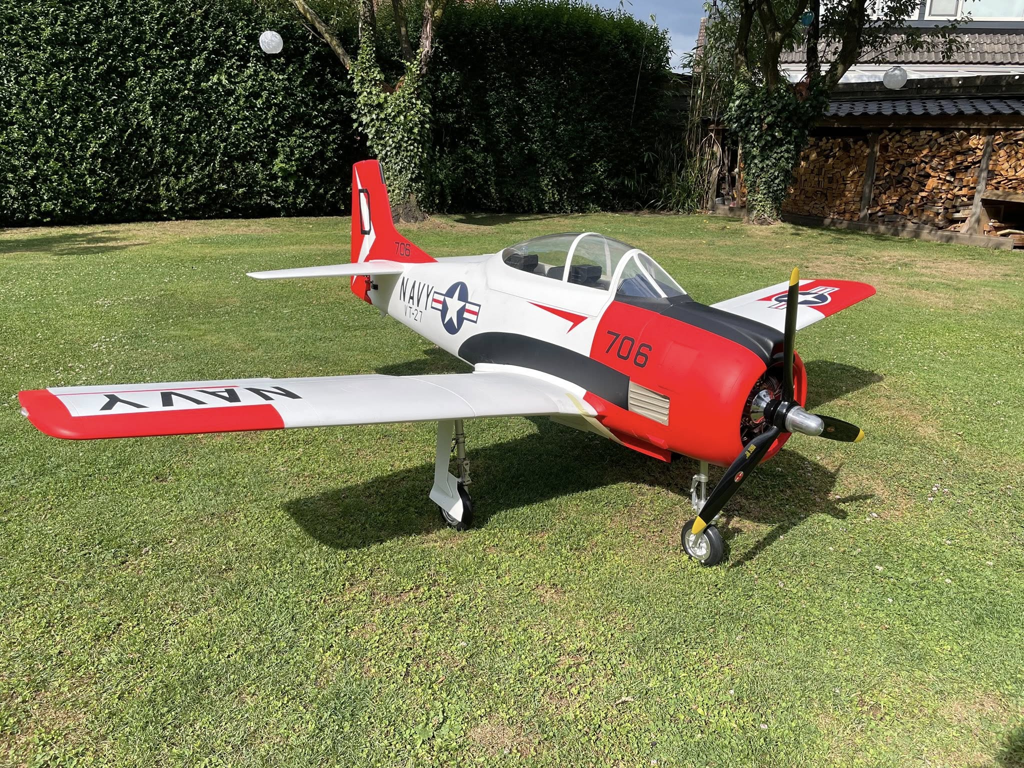 2048x1536 TopRC Model T 28 Trojan Red White 111 Giant Scale RC Warbird ARF