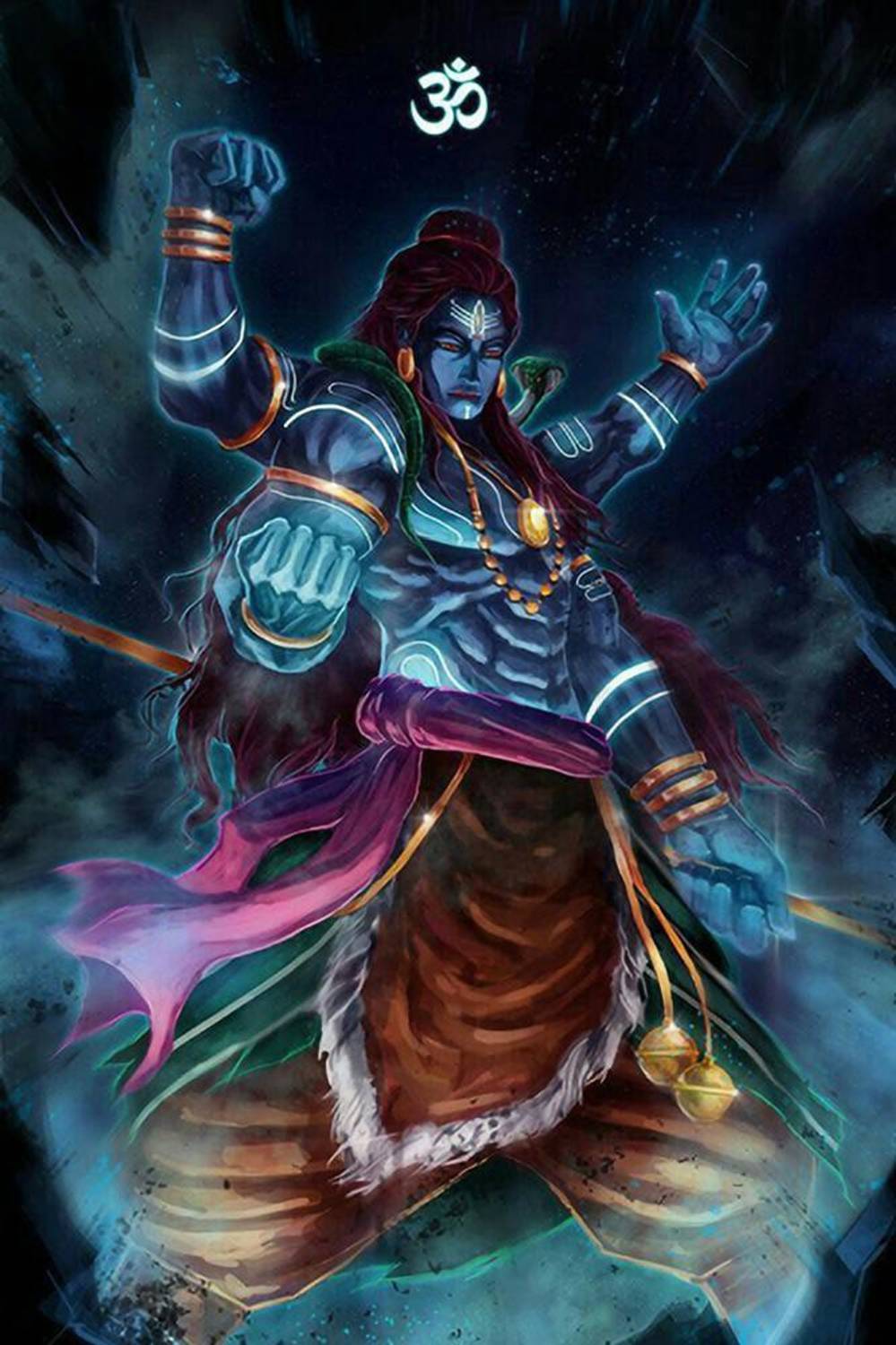 999x1500 Mahadev. Mahakal. Bholenath. Lord Shiva Painting Poster Fully Waterproof Vinyl Sticker Print for Living Room, Bedroom, Office, Kids Room, Hall Fine Art Print posters in India art, film, design