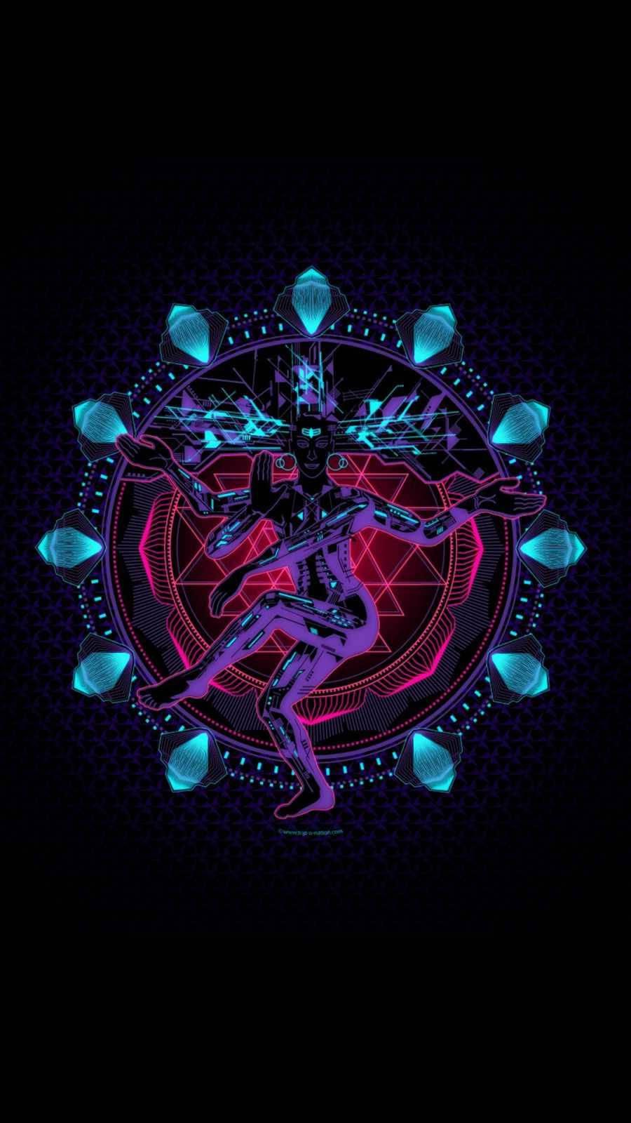 900x1600 Bholenath HD Shiva Neon Colors