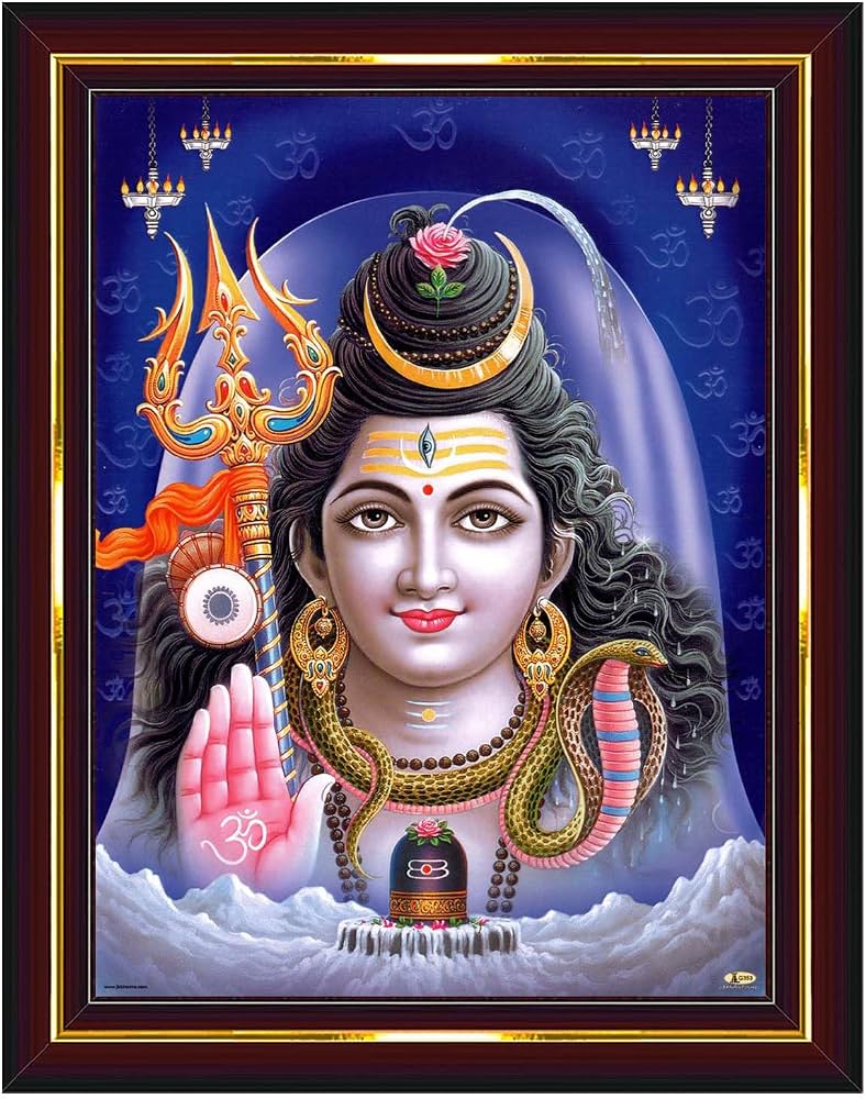 788x1000 Pavan Photo Laminations Lord Shiva Shiv Bholenath Mahadev Ji Siva Wall Painting Framed Home Decor (Wood, Acrylic, Brown, Small Size, 6x8 Inch) B1090S : Amazon.in: Home & Kitchen