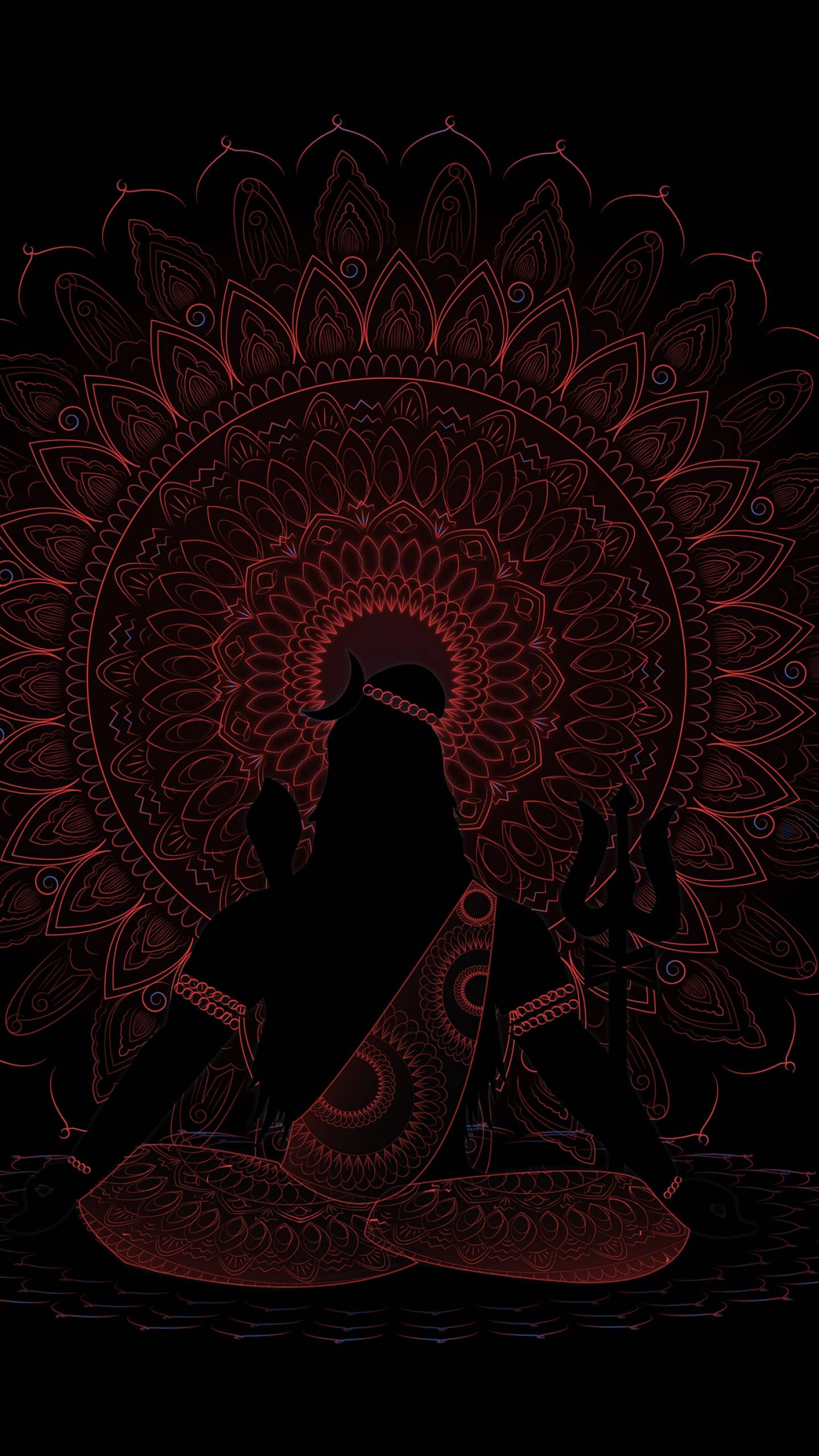 1440x2560 Download Bholenath HD Dark Theme Wallpaper