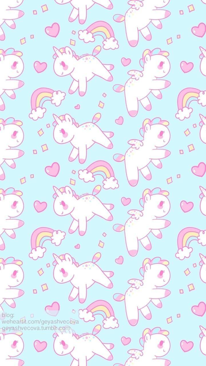 720x1280 Kawaii Unicorn Background