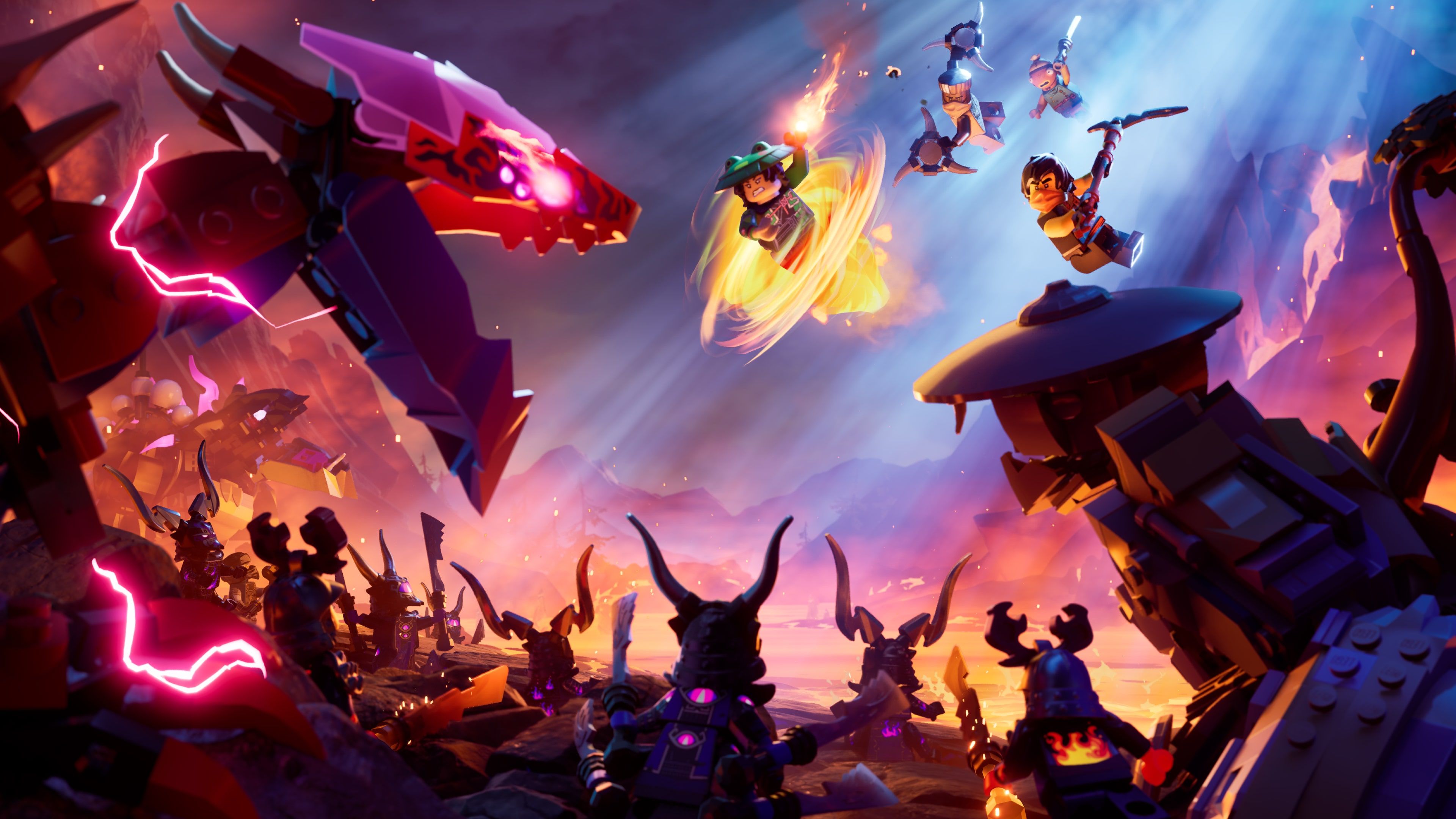 3840x2160 LEGO Fortnite Wallpaper 4K, Ninjago: Embers of Chaos