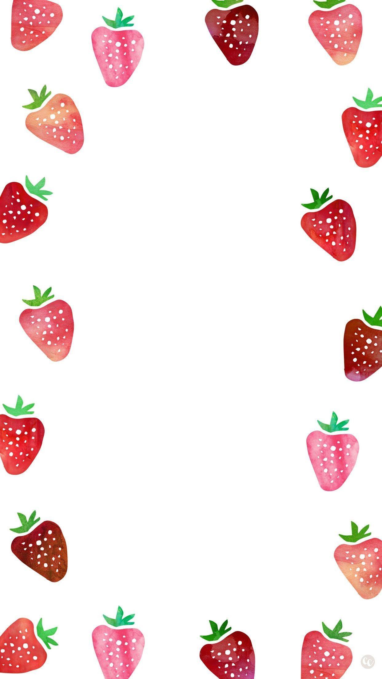 1242x2208 Strawberry Aesthetic Wallpaper